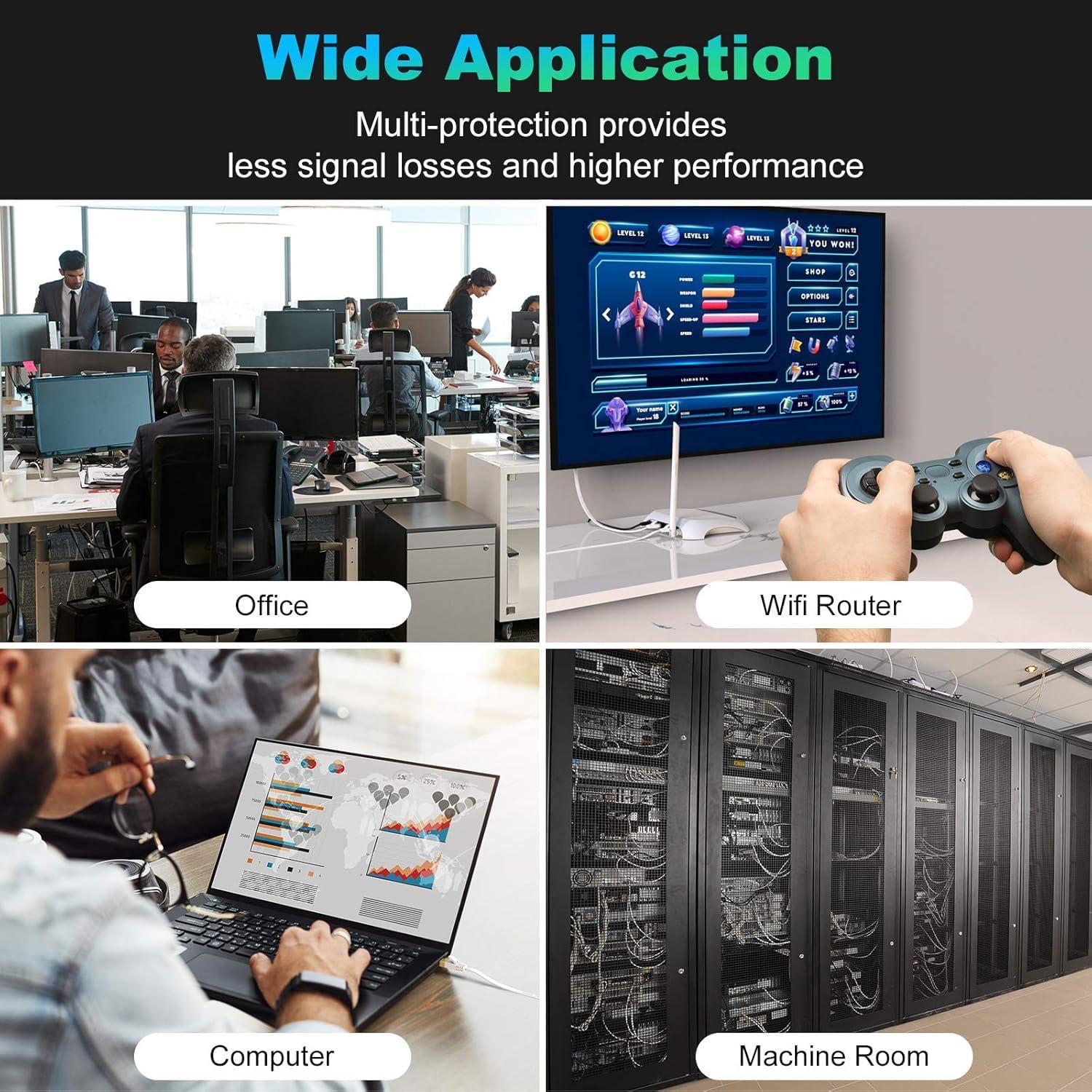 Cable Ethernet CAT 7 JUXIN 0.91M 90 Grados 10Gbps Blindado