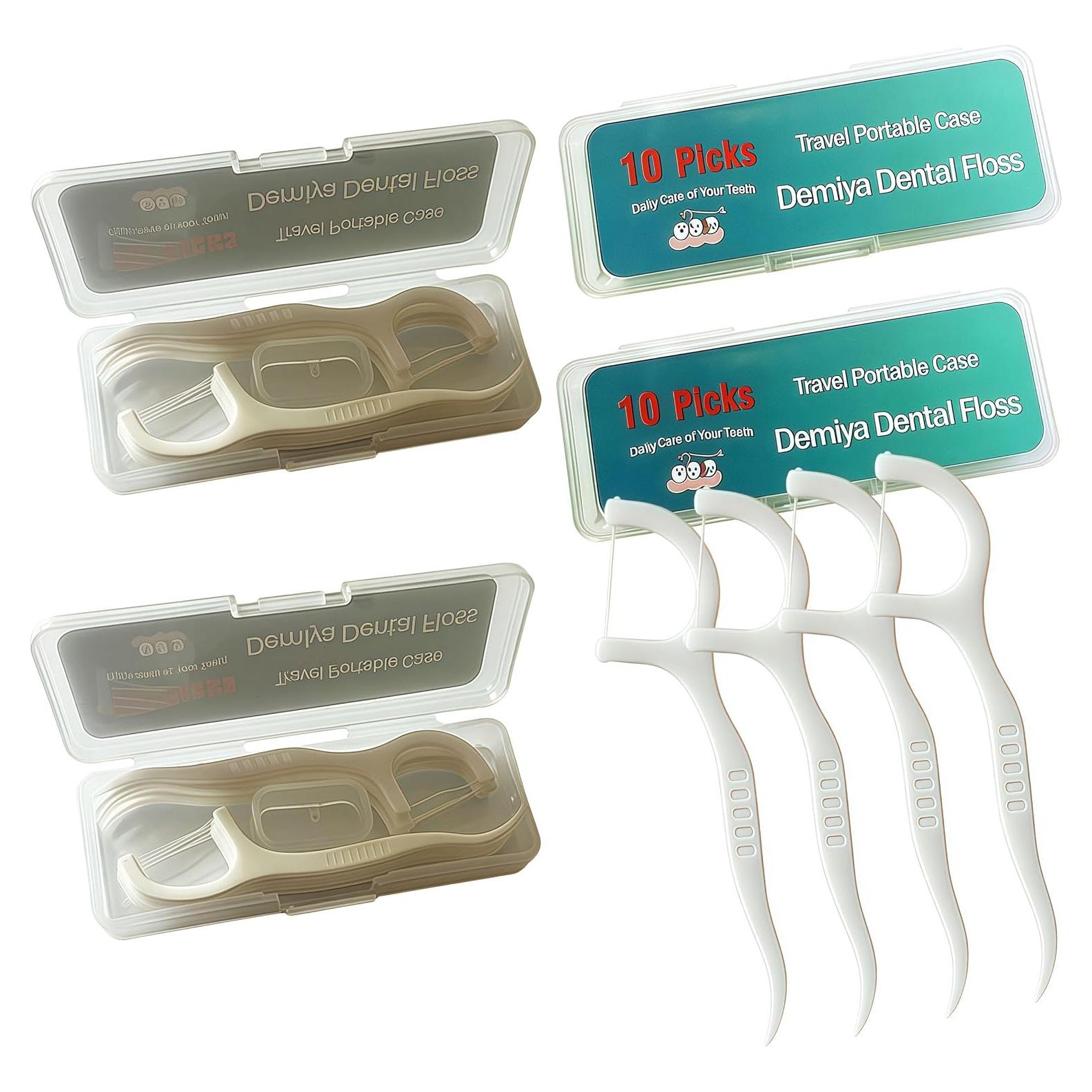 Palillos de Hilo Dental de Viaje Demiya 40 Unidades Sin Sabor