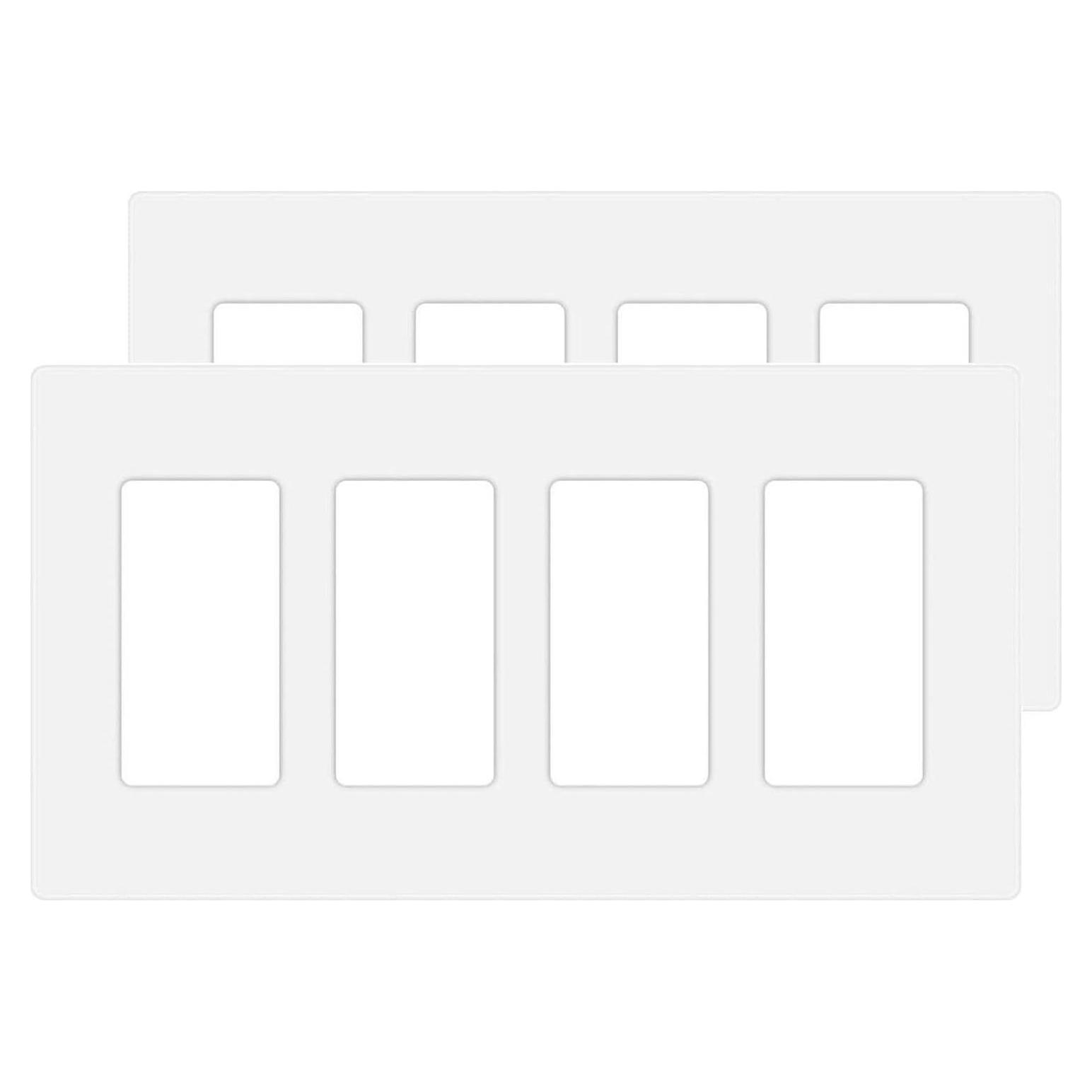 Placa de Pared Decora Sin Tornillos COAPIN258 4-Gang Blanca (2 Unidades)