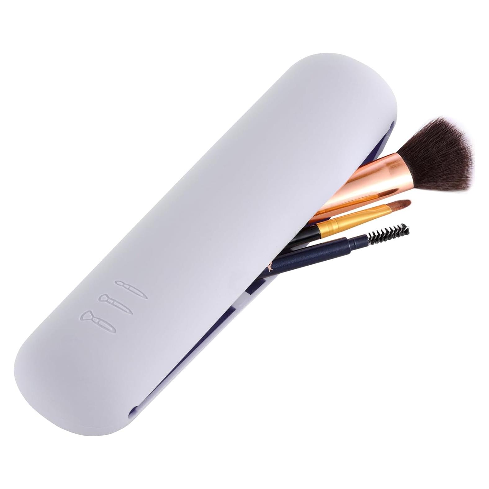Organizador de Brochas de Maquillaje de Viaje Silicona Púrpura