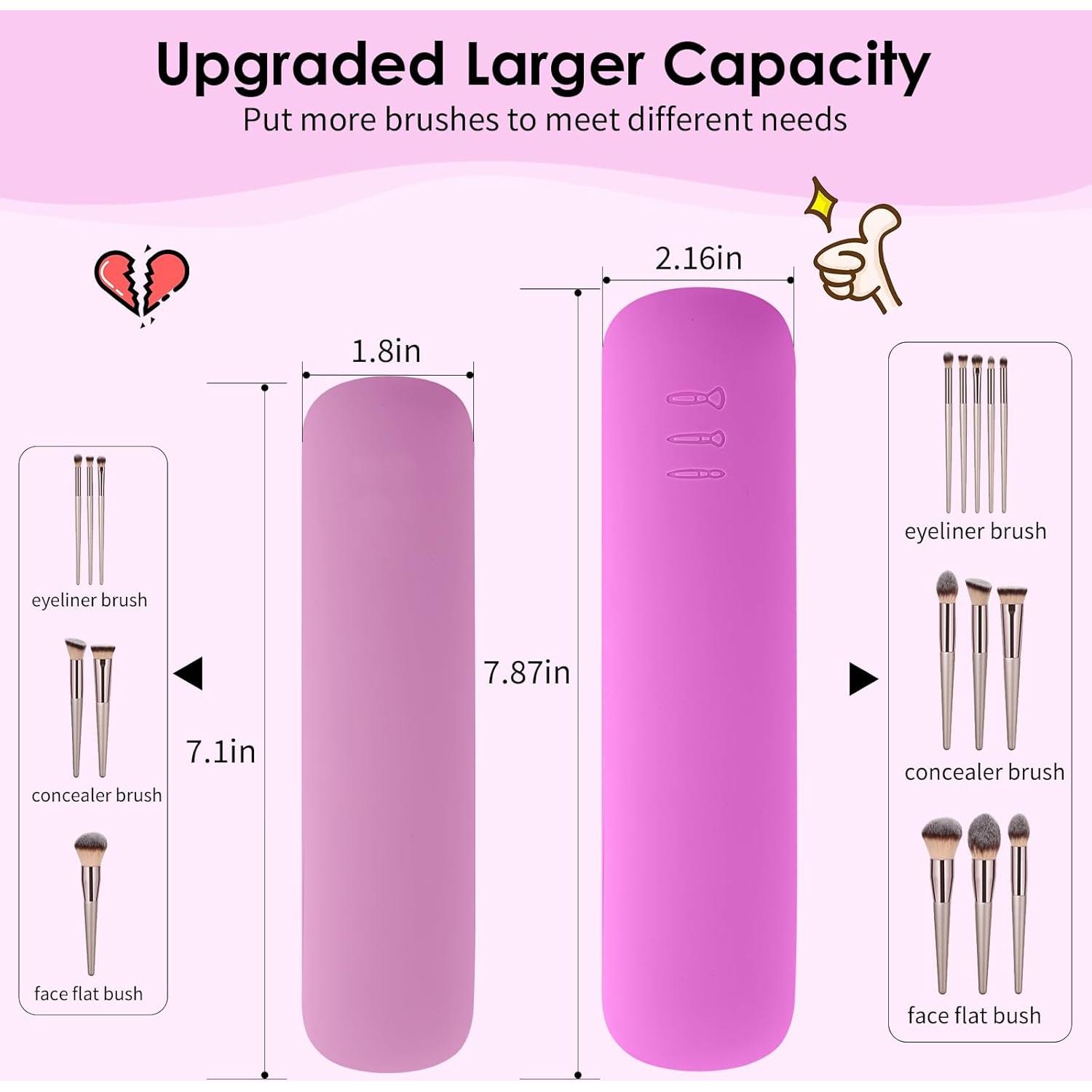Organizador de Brochas de Maquillaje de Viaje Silicona Púrpura