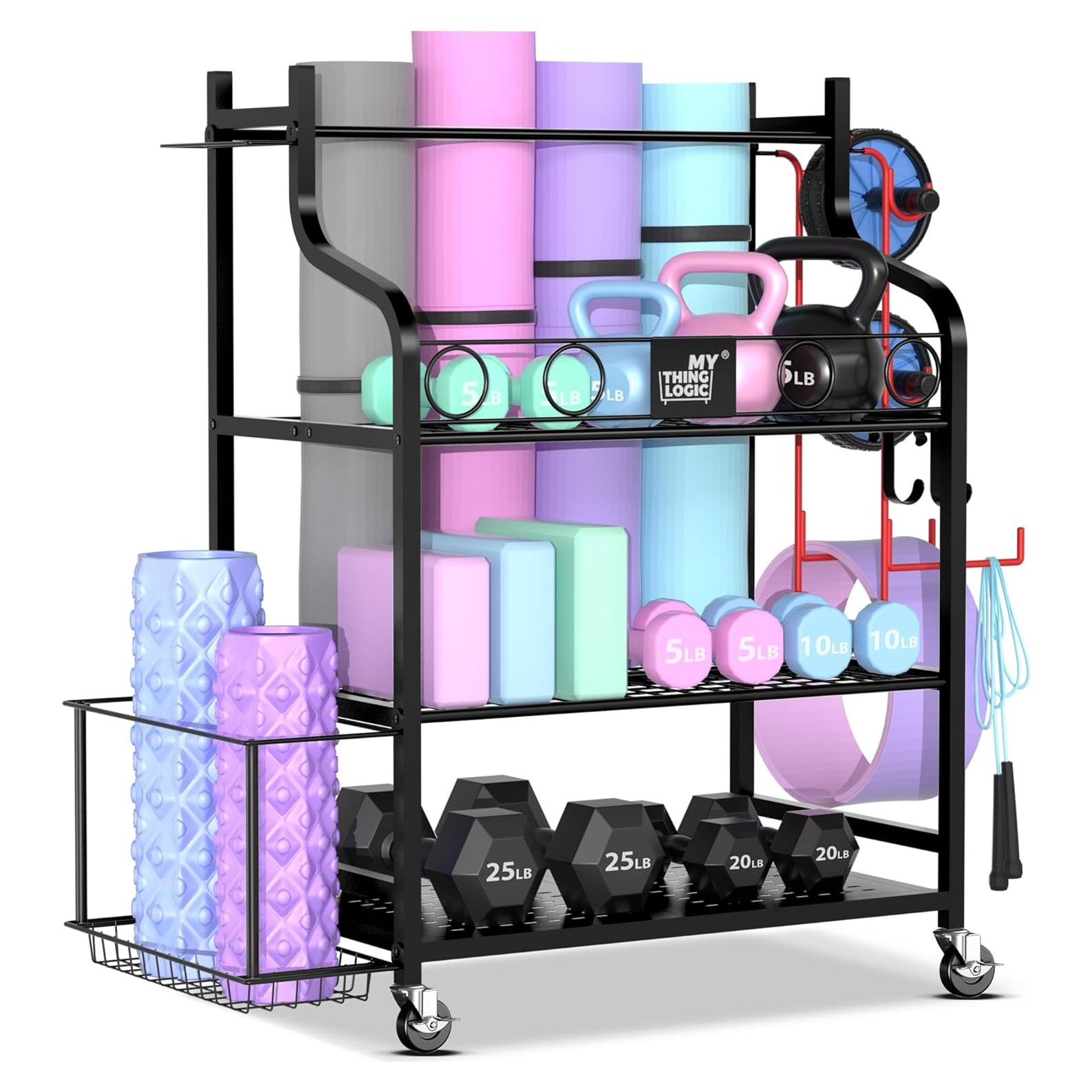 Estante de Almacenamiento Mythinglogic para Gimnasio 3 Niveles