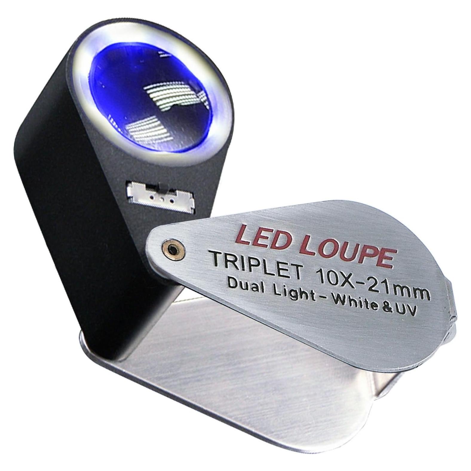 Lupa de Joyero Gain Express 10X con Luz LED y UV
