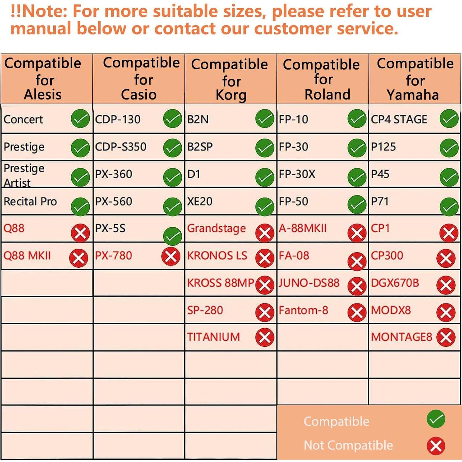 Funda para Teclado 88 Teclas SNIGJAT Negra y Roja