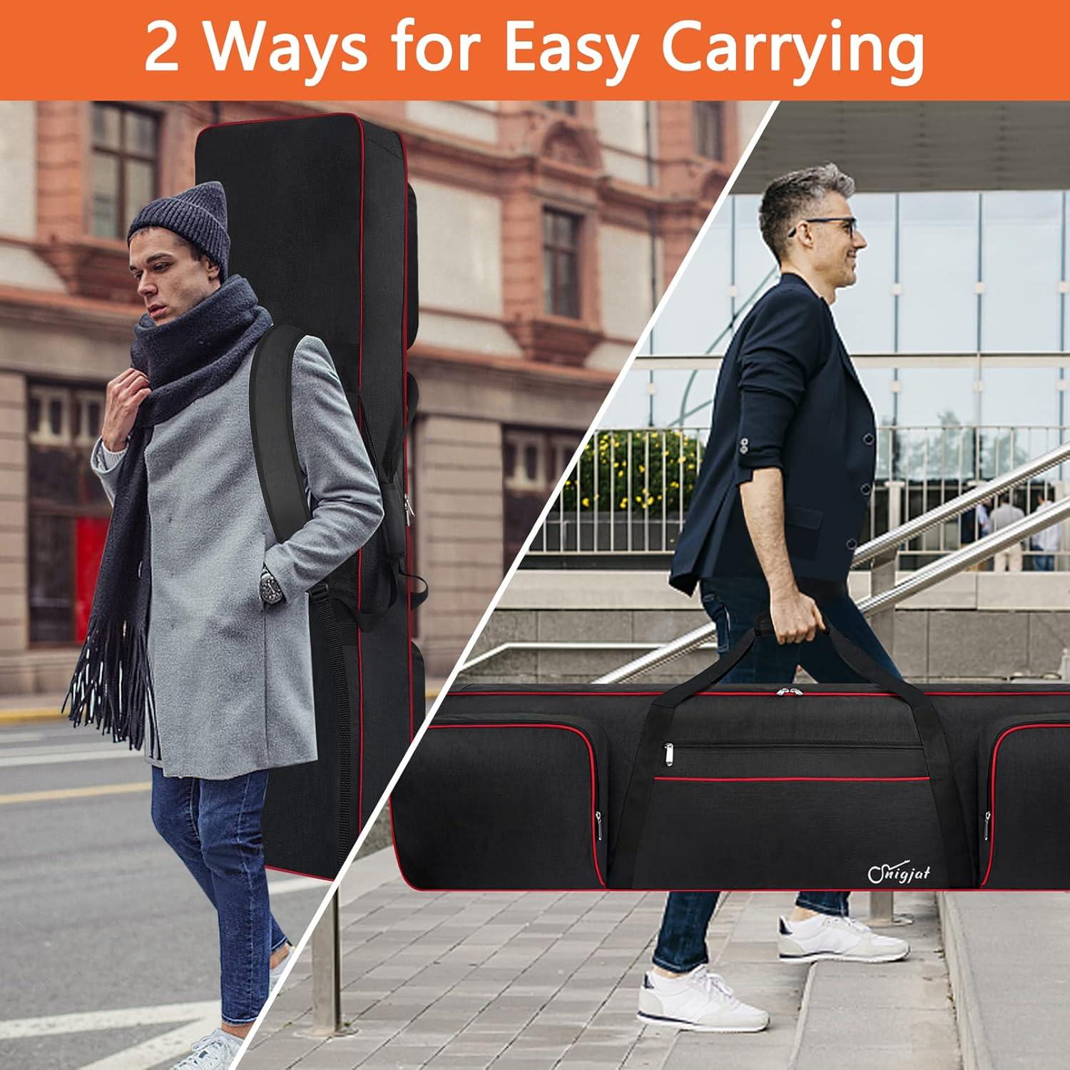 Funda para Teclado 88 Teclas SNIGJAT Negra y Roja