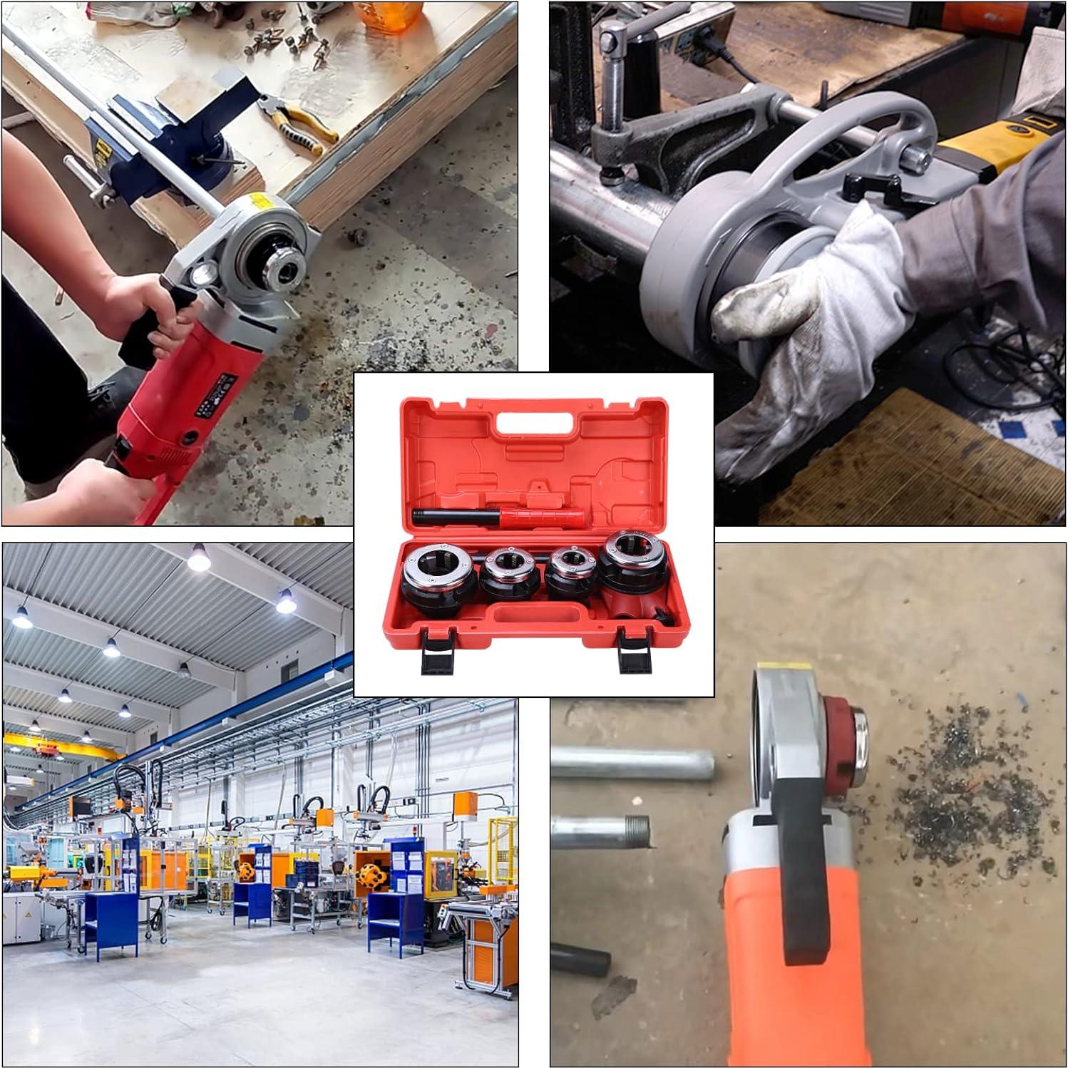 Juego de roscado de tuberías Suprwin 4 dados 1.27-3.175 cm