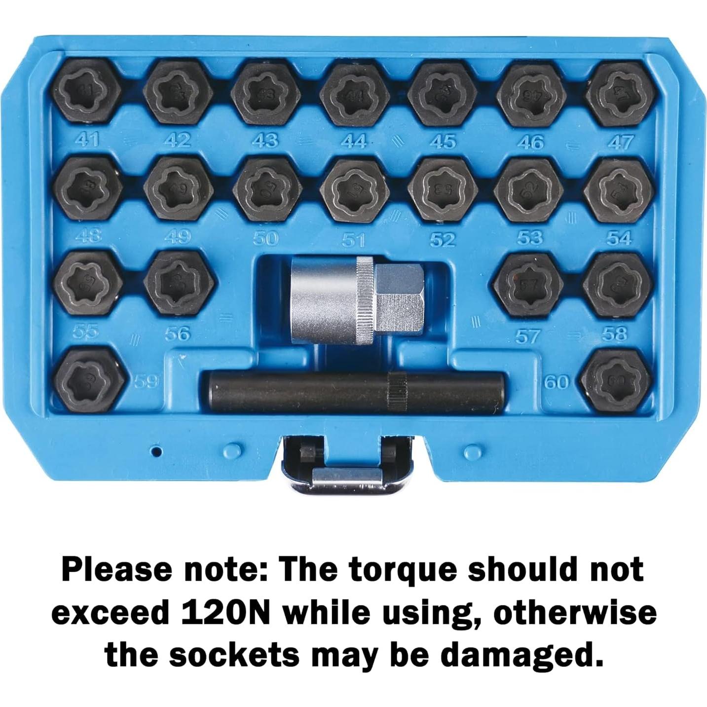 Kit de Llave de Tuerca de Bloqueo de Rueda 22PCS JEUCLEL