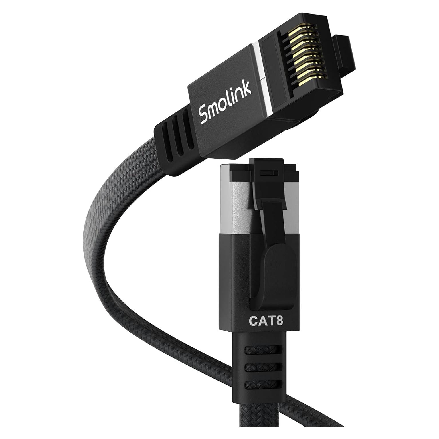 Cable Ethernet Smolink Cat 8 0.46m 40Gbps SFTP RJ45 Blindado