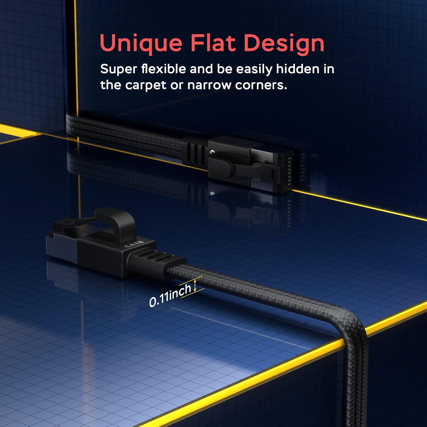 Cable Ethernet Smolink Cat 8 0.46m 40Gbps SFTP RJ45 Blindado