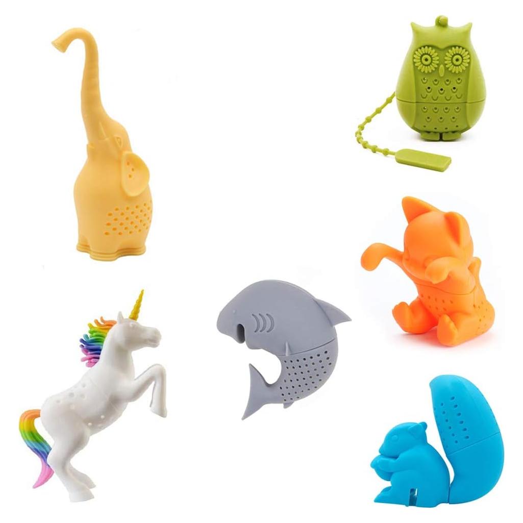 Infusores de Té de Silicona Kakeah - 6 Piezas Animales