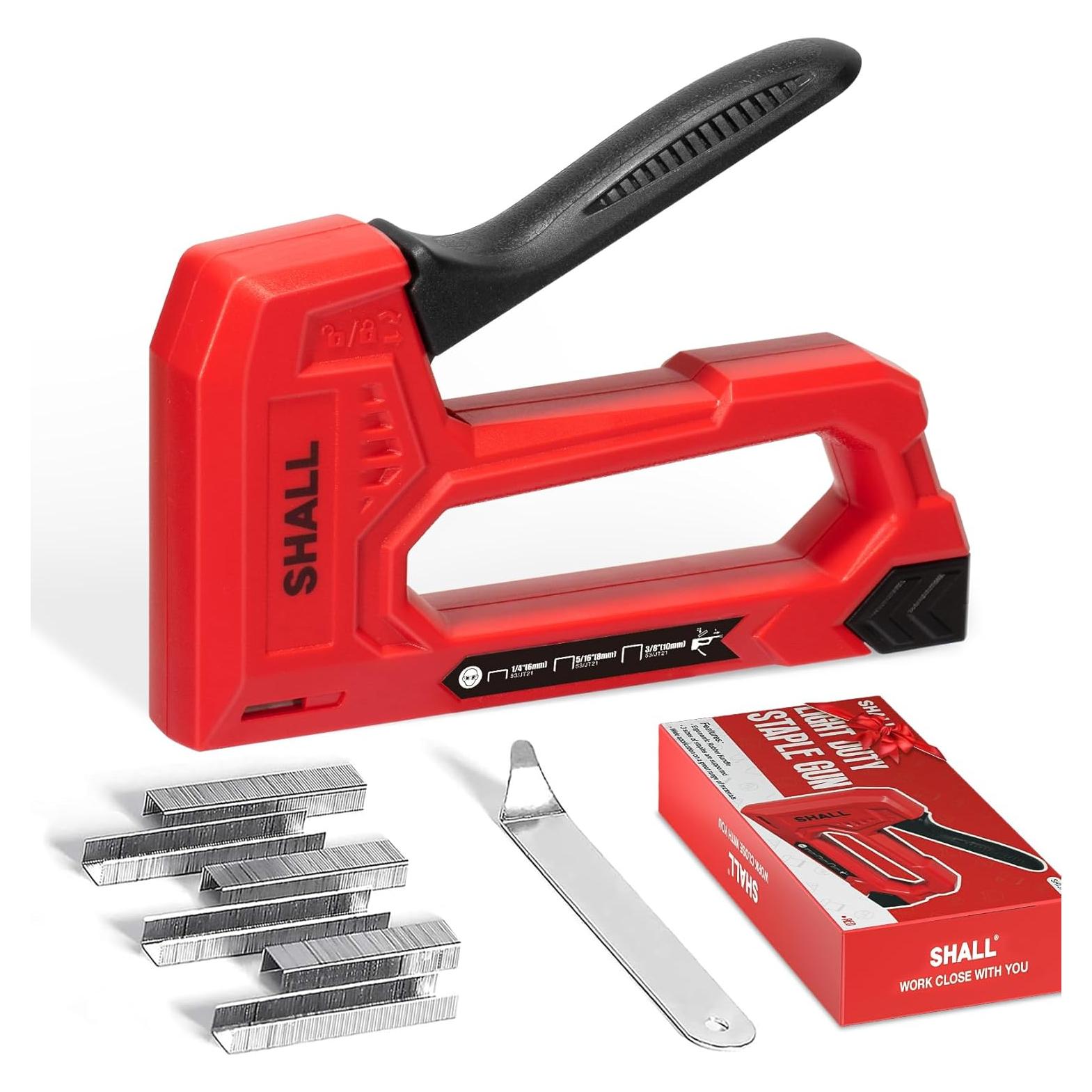 Grapadora de Uso Ligero SHALL Roja con 1600 Grapas JT21