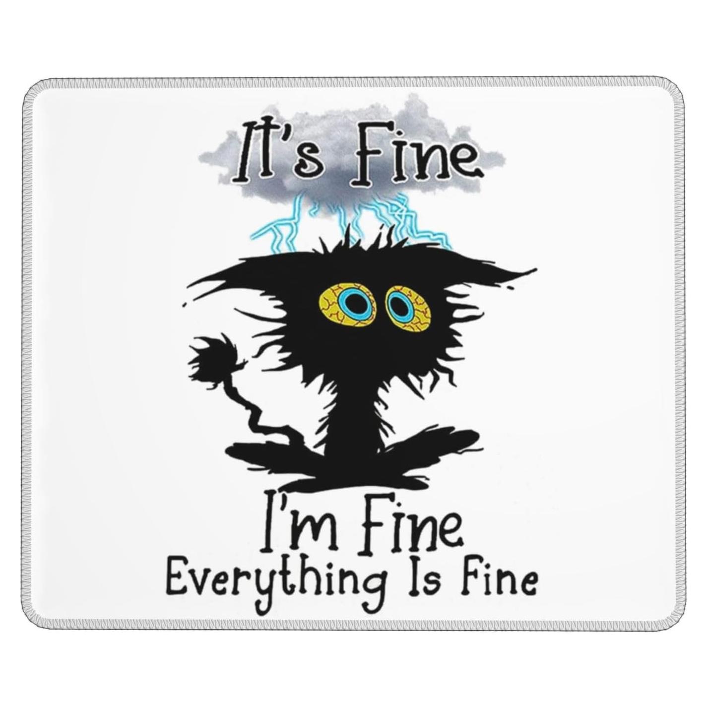 Alfombrilla de Ratón Jakayla Gato Negro 240mm x 200mm Antideslizante