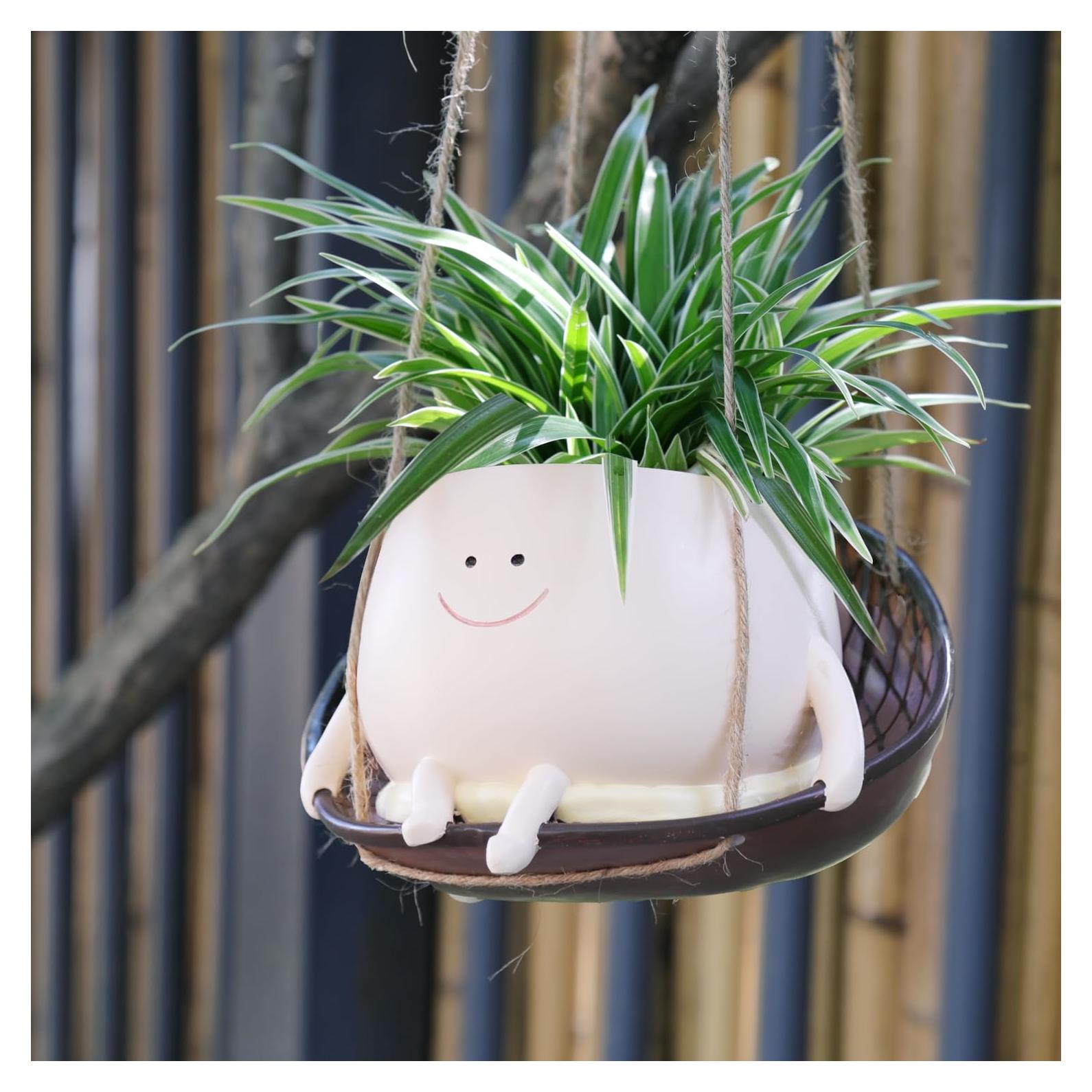 Maceta Colgante Grande UMESONG en Forma de Silla Sonriente
