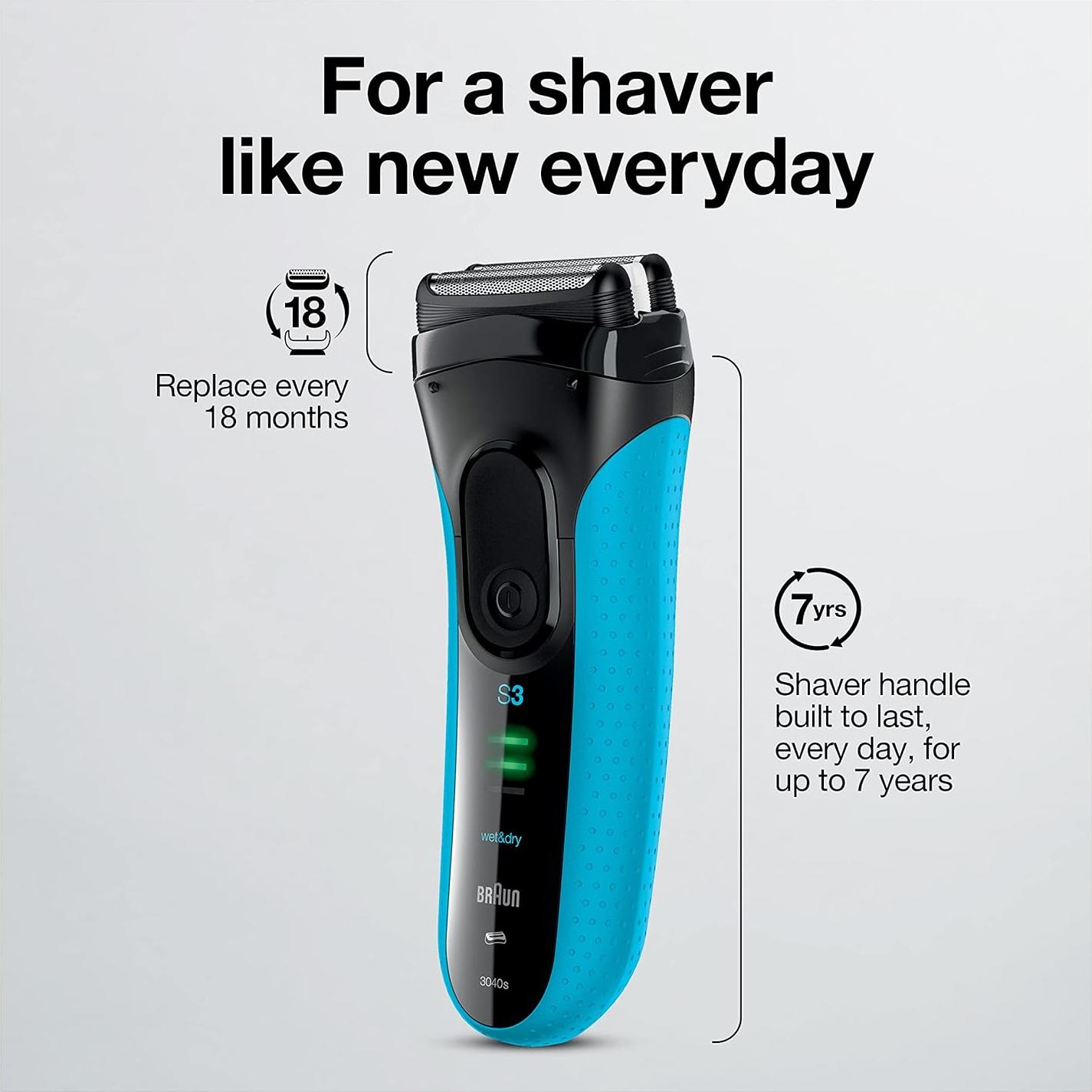 Afeitadora Eléctrica Braun Series 3 3040 Húmeda y Seca