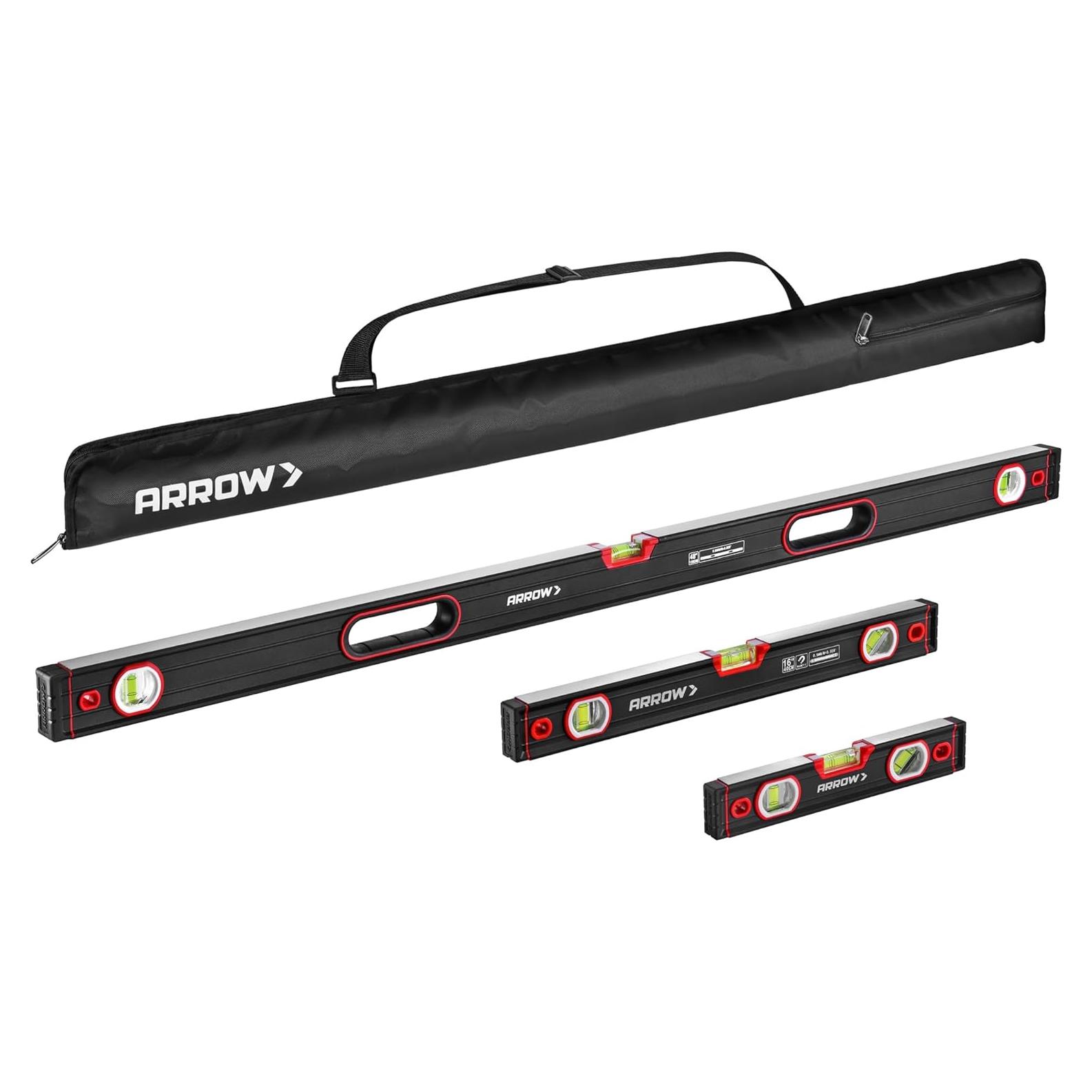 Juego de Niveles de Aluminio 3 Piezas ARROW 9" 16" 48"
