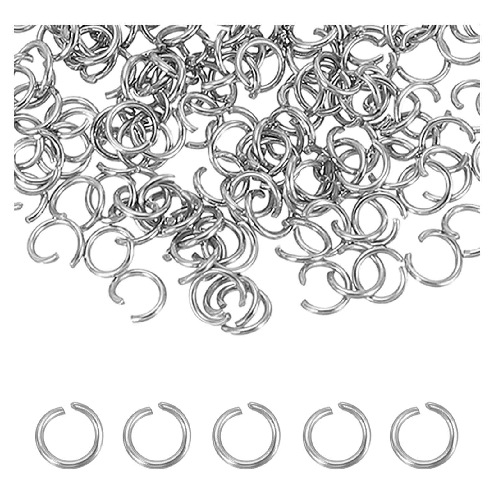 350 Anillas Abiertas Acero Inoxidable 4mm uxcell para Joyería