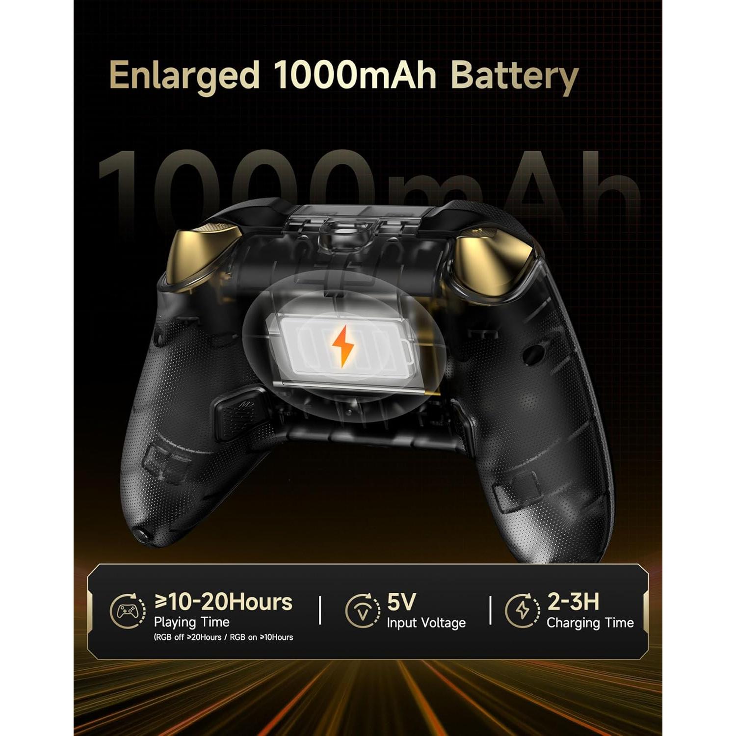 Controlador Inalámbrico EasySMX D05 para PC y Switch - RGB, Carga Rápida