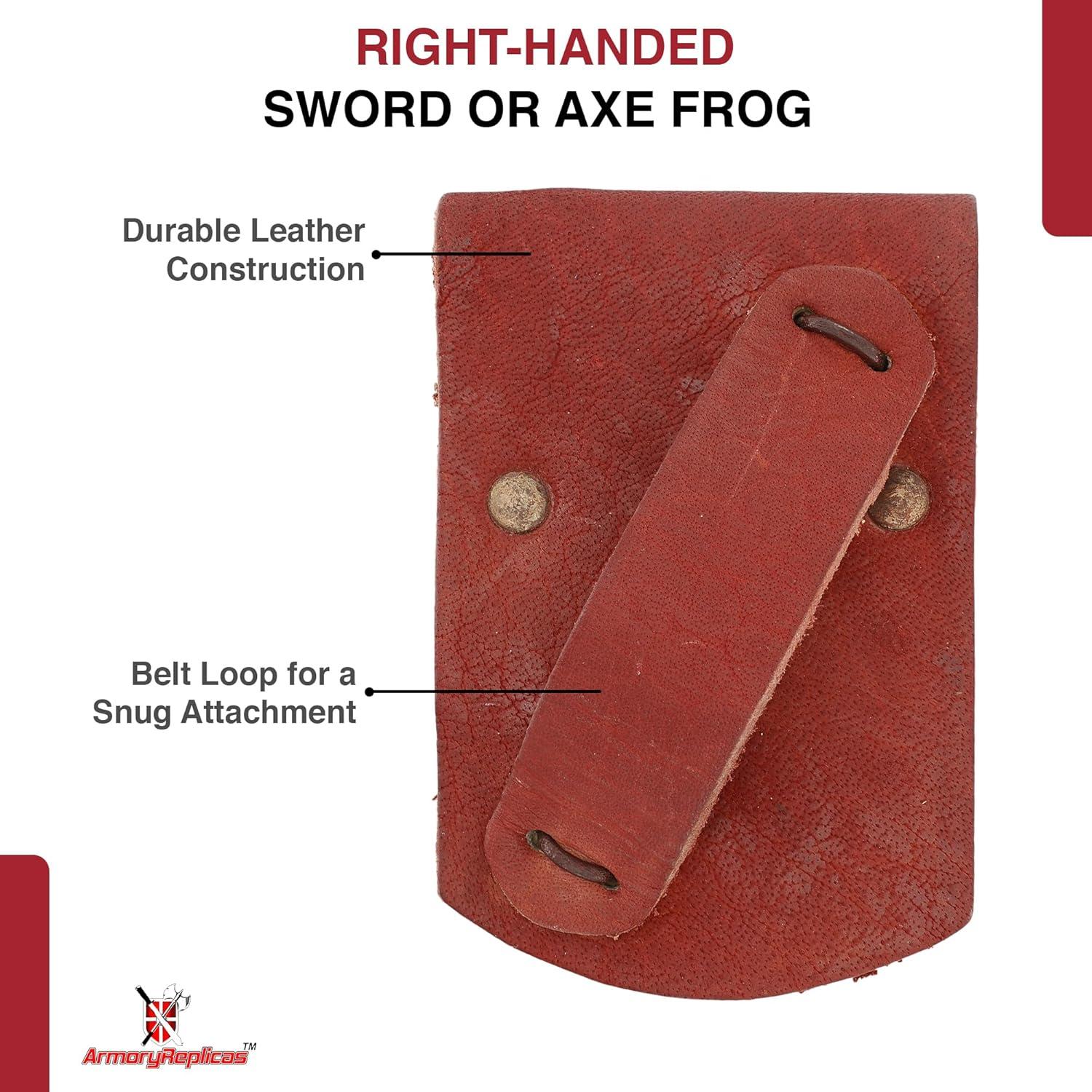 Frog de espada de cuero Armory Replicas para diestros - Rojo