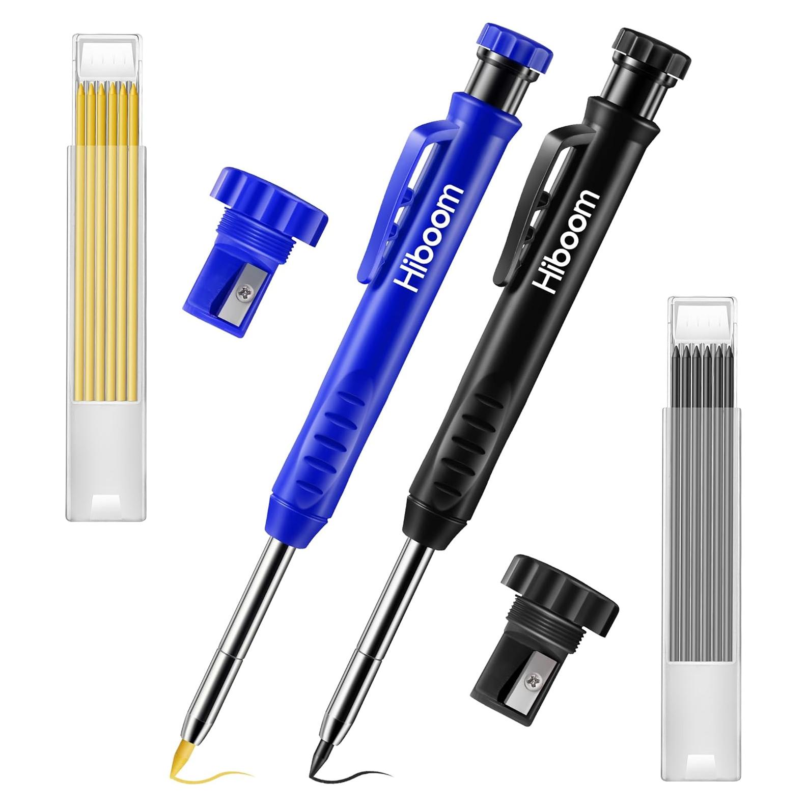 Lápiz de Carpintero Mecánico Hiboom con 14 Recargas - Punta Larga