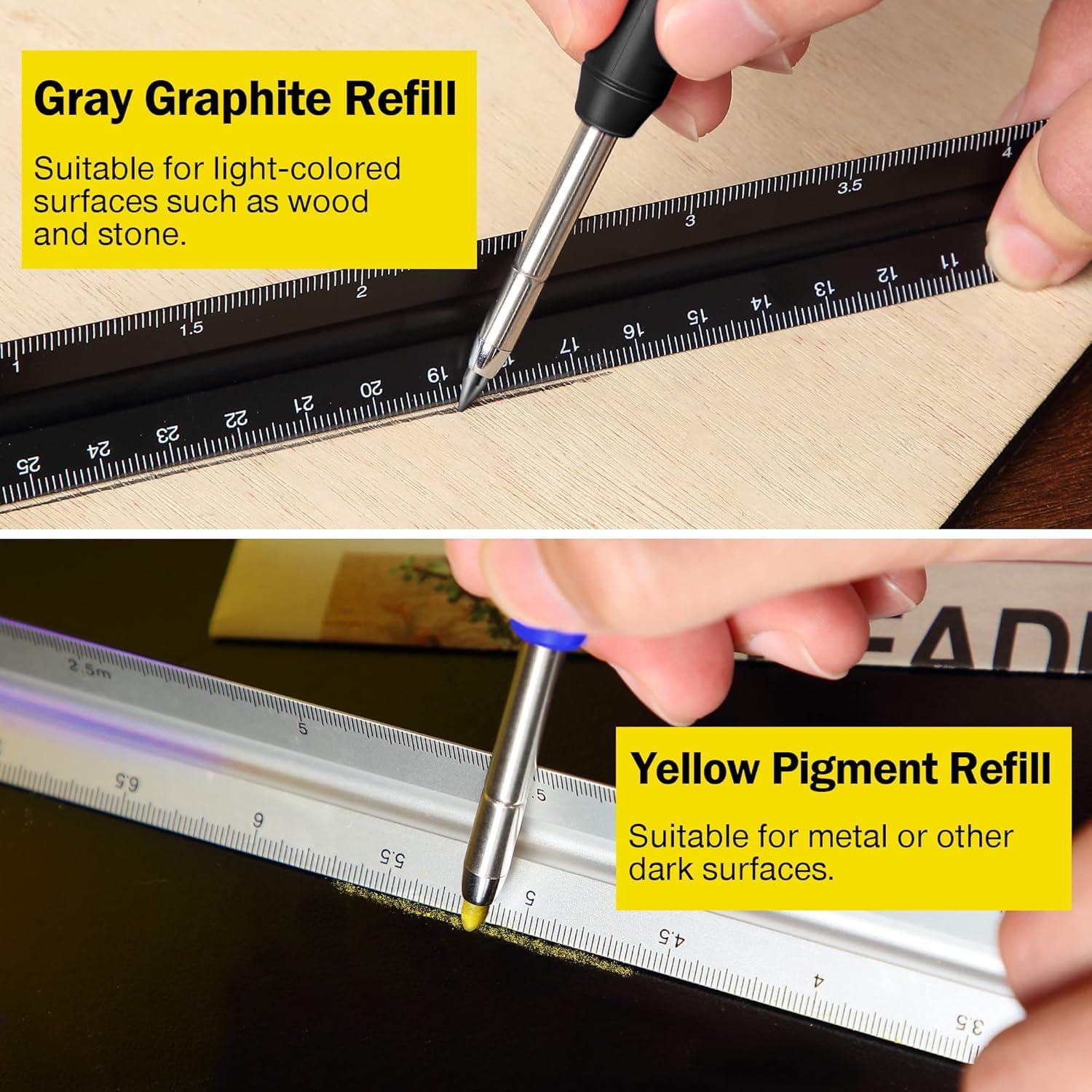 Lápiz de Carpintero Mecánico Hiboom con 14 Recargas - Punta Larga