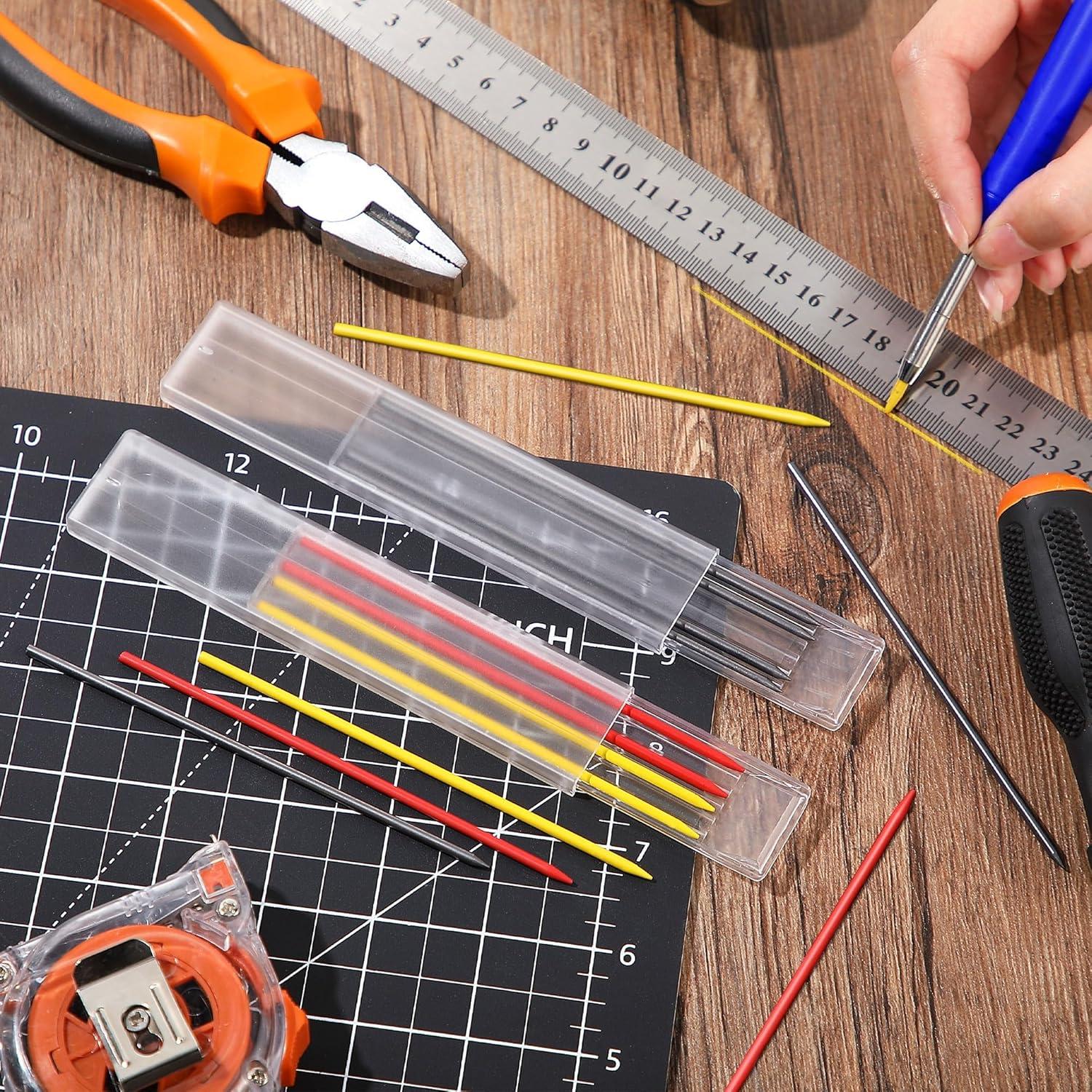 Lápiz de Carpintero Mecánico Hiboom con 14 Recargas - Punta Larga