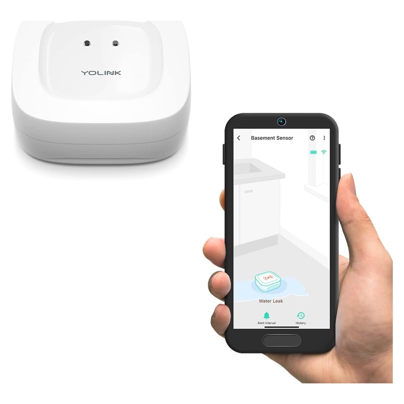 Detector de Fugas de Agua YoLink YS7903 Inalámbrico 402 m