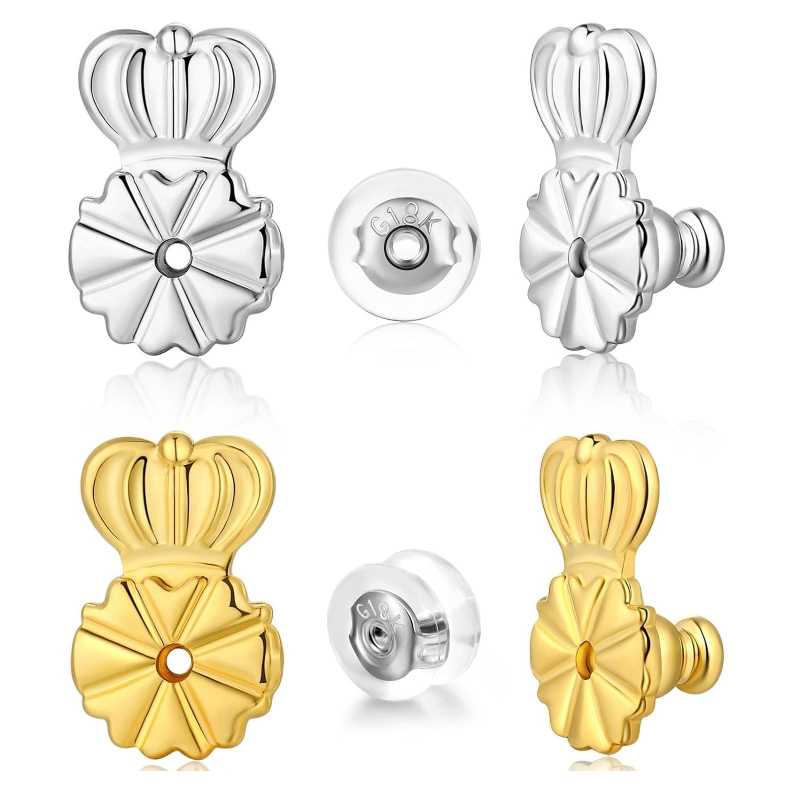 Respaldos de Aretes HAZIFES 6 Pcs Silicona y Latón Multicolor