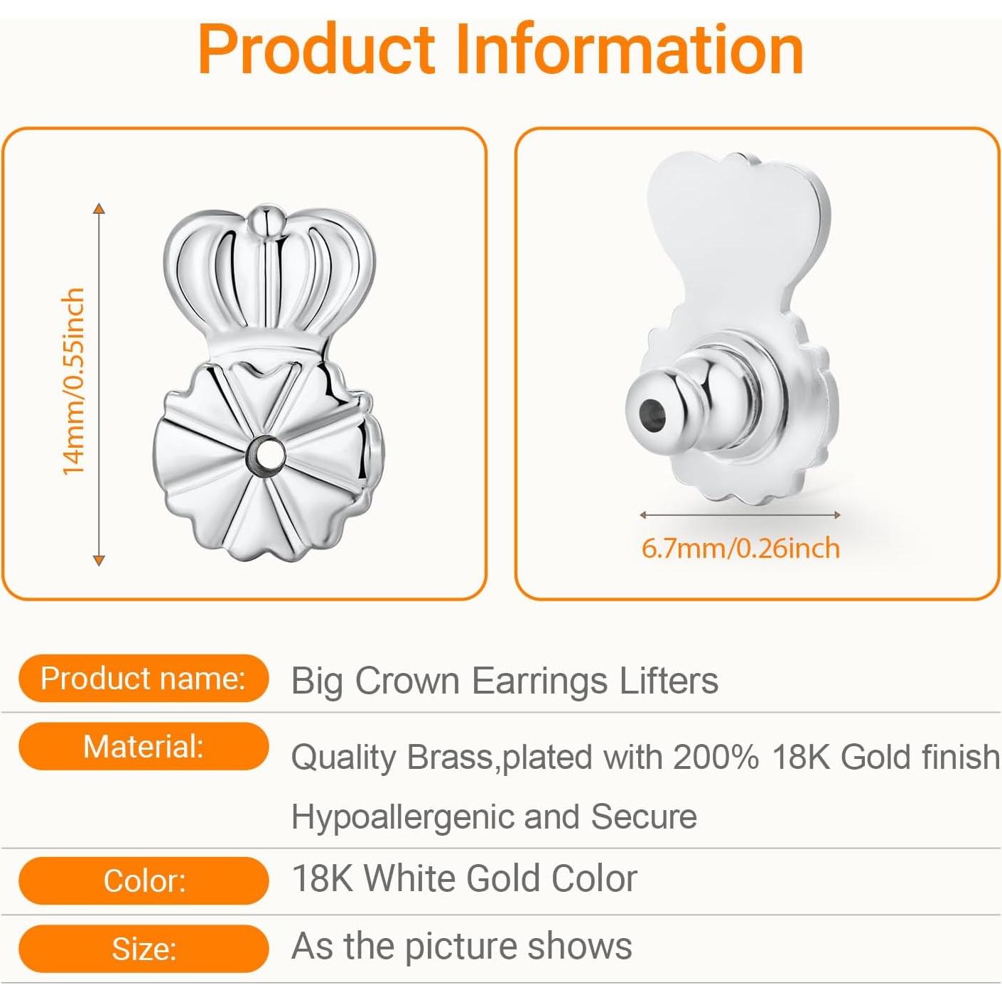 Respaldos de Aretes HAZIFES 6 Pcs Silicona y Latón Multicolor