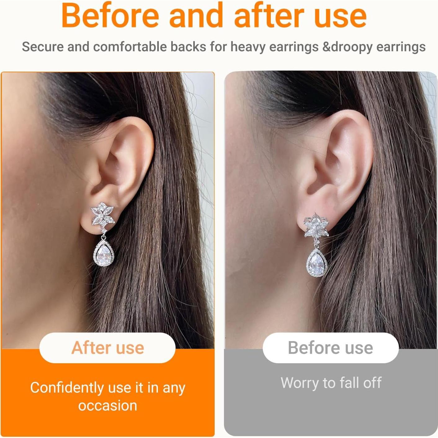 Respaldos de Aretes HAZIFES 6 Pcs Silicona y Latón Multicolor