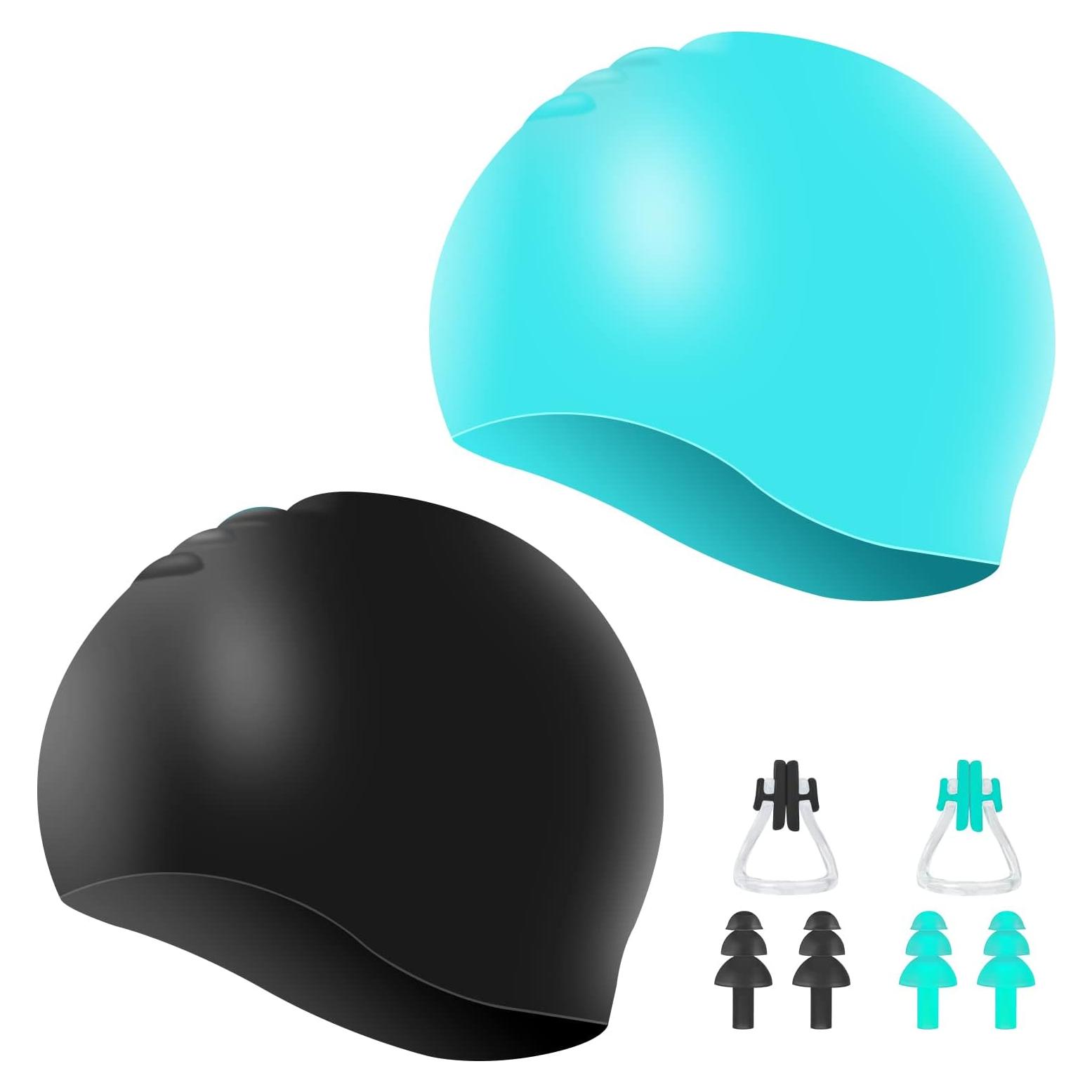 Paquete de 2 Gorras de Natación Silicona Tashippa Unisex