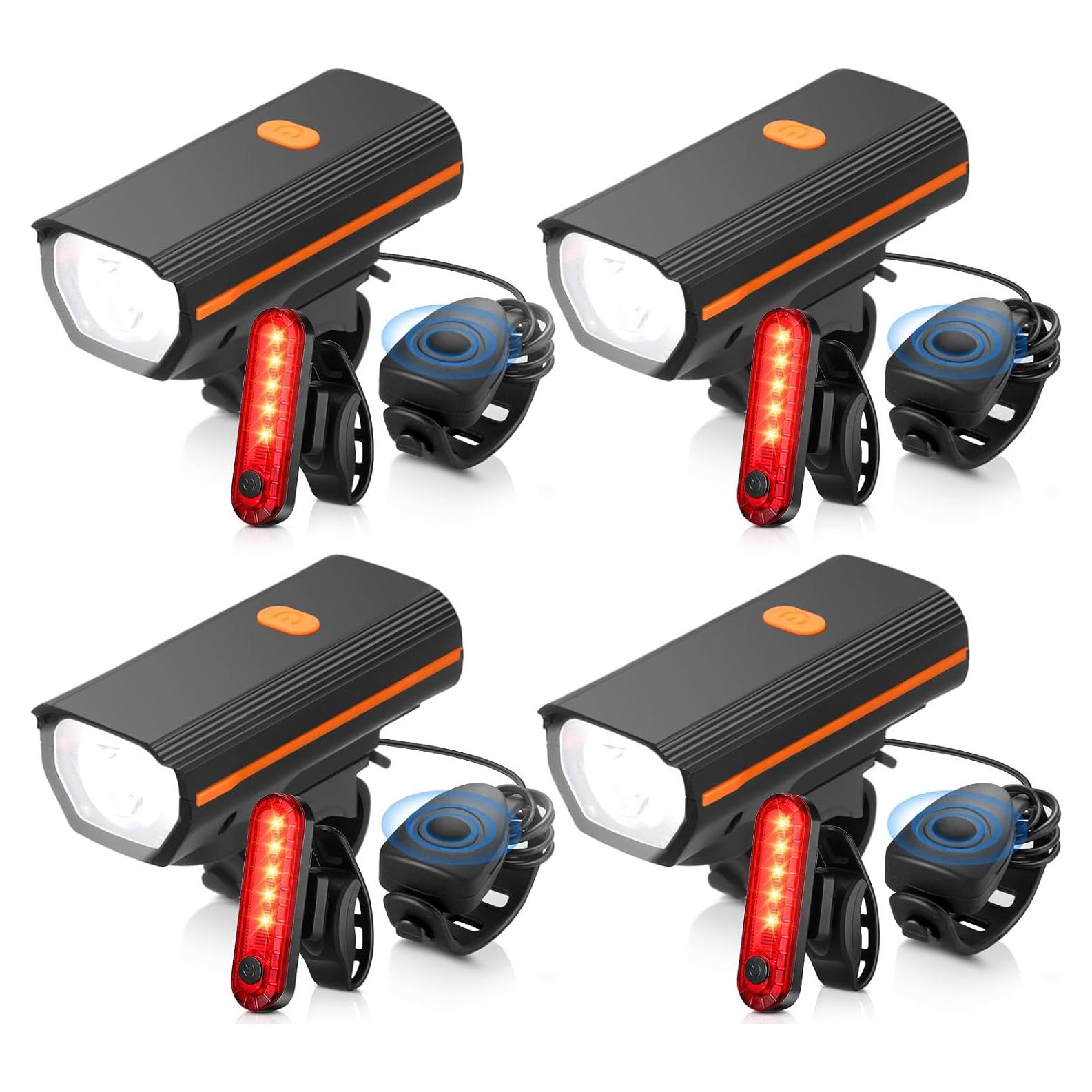 Conjunto de Luces LED para Bicicleta Hanaive TE3533 4 Juegos