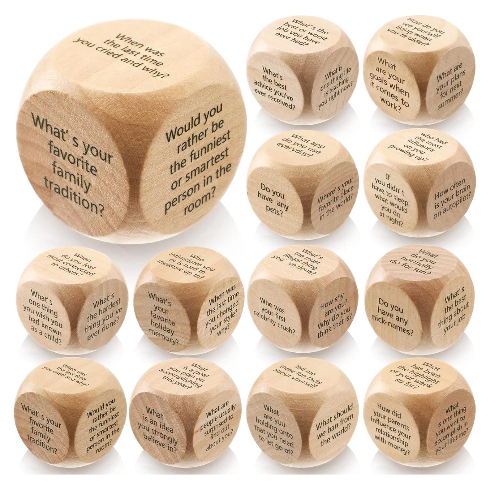Juego de Dados Rompehielos Hanaive 12 Pcs Madera 4x4 cm