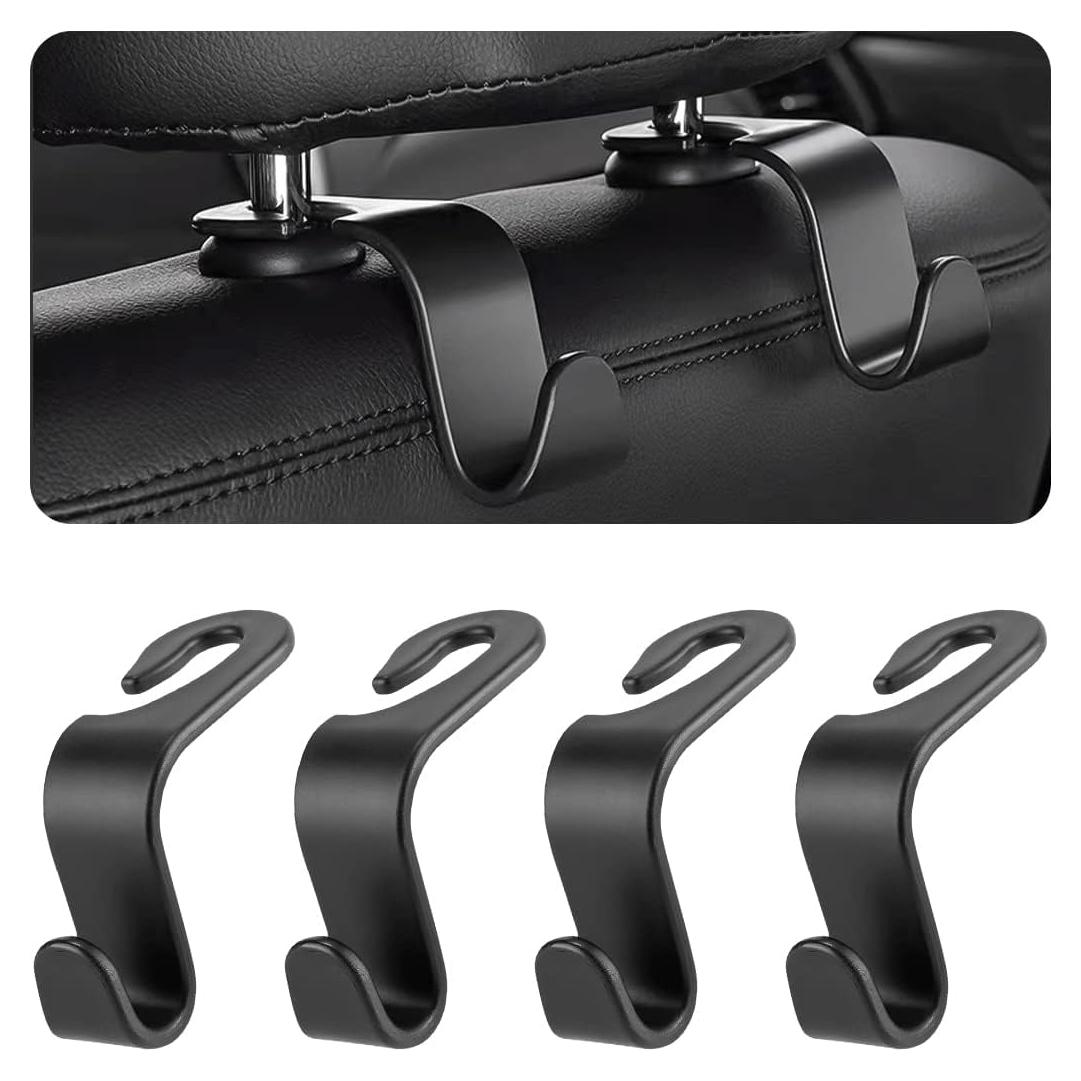 Ganchos de Reposacabezas Trasero 8sanlione - 4 Piezas Negro