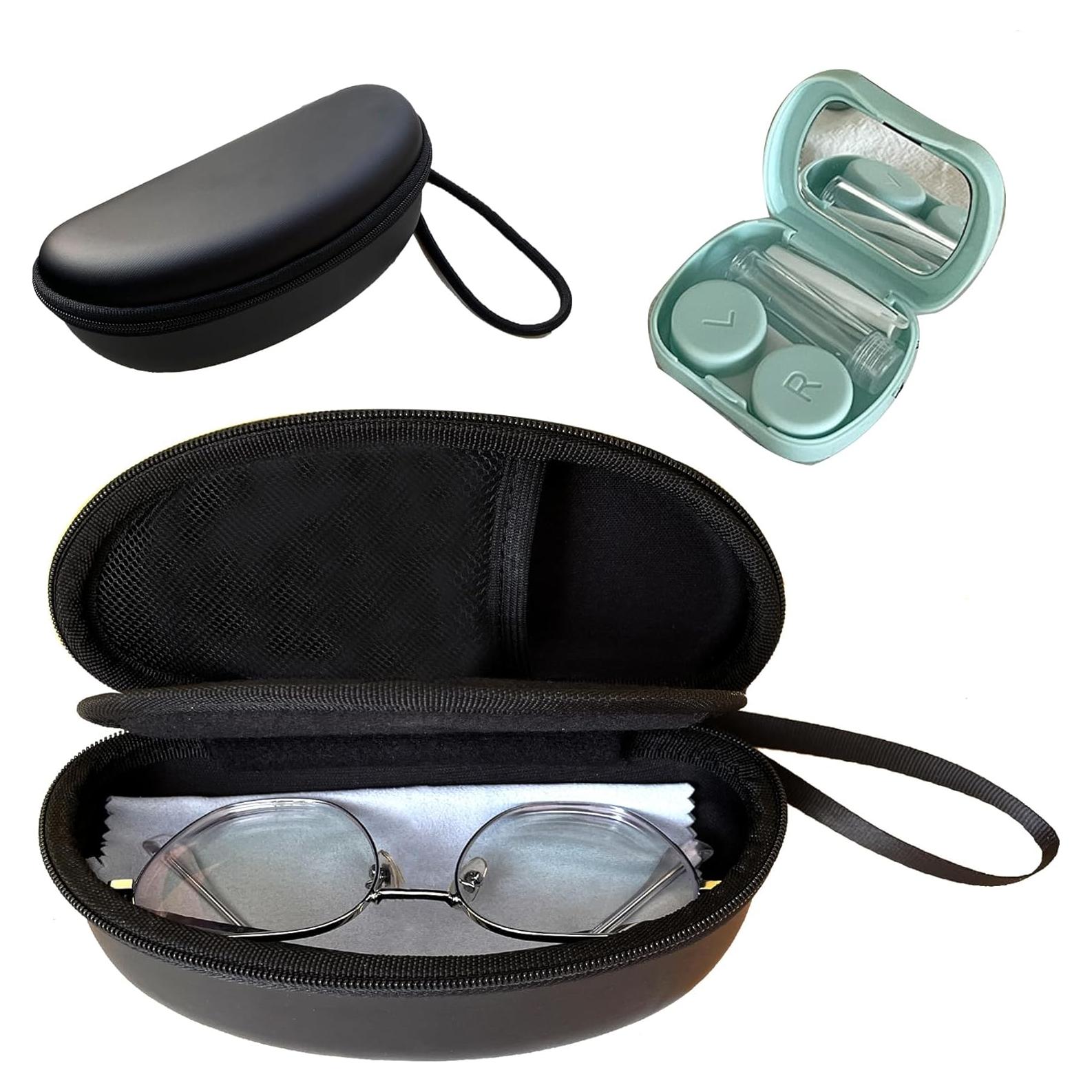 Estuche 2 en 1 para Lentes de Contacto y Gafas Azul