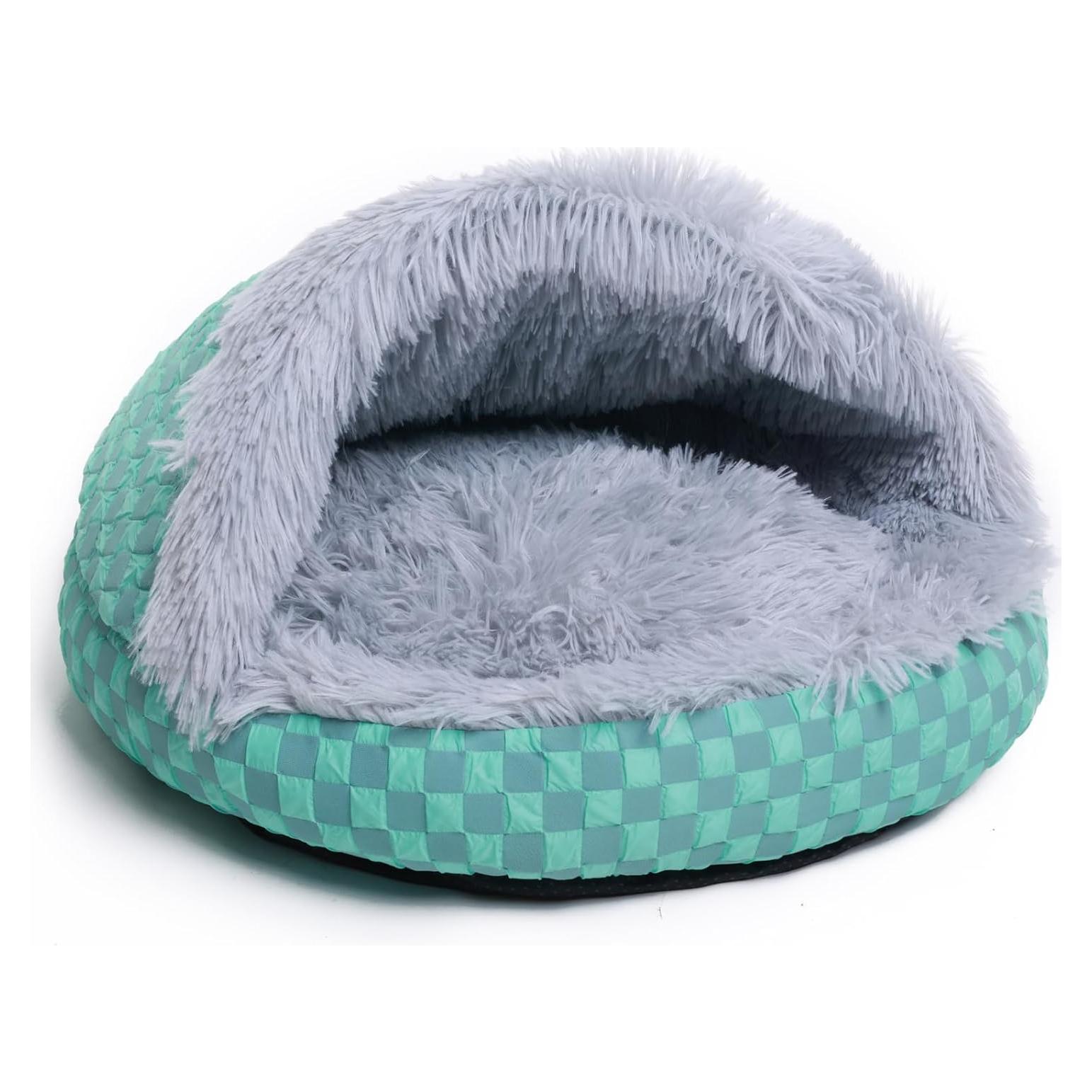 Cama para Gatos FADEYJ con Capucha Autocalentable Gris 50.8 cm
