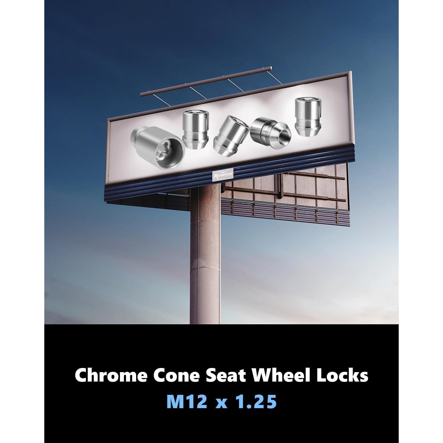 Bloqueos de Rueda Maureen M12 x 1.25 Antirrobo 4 Piezas