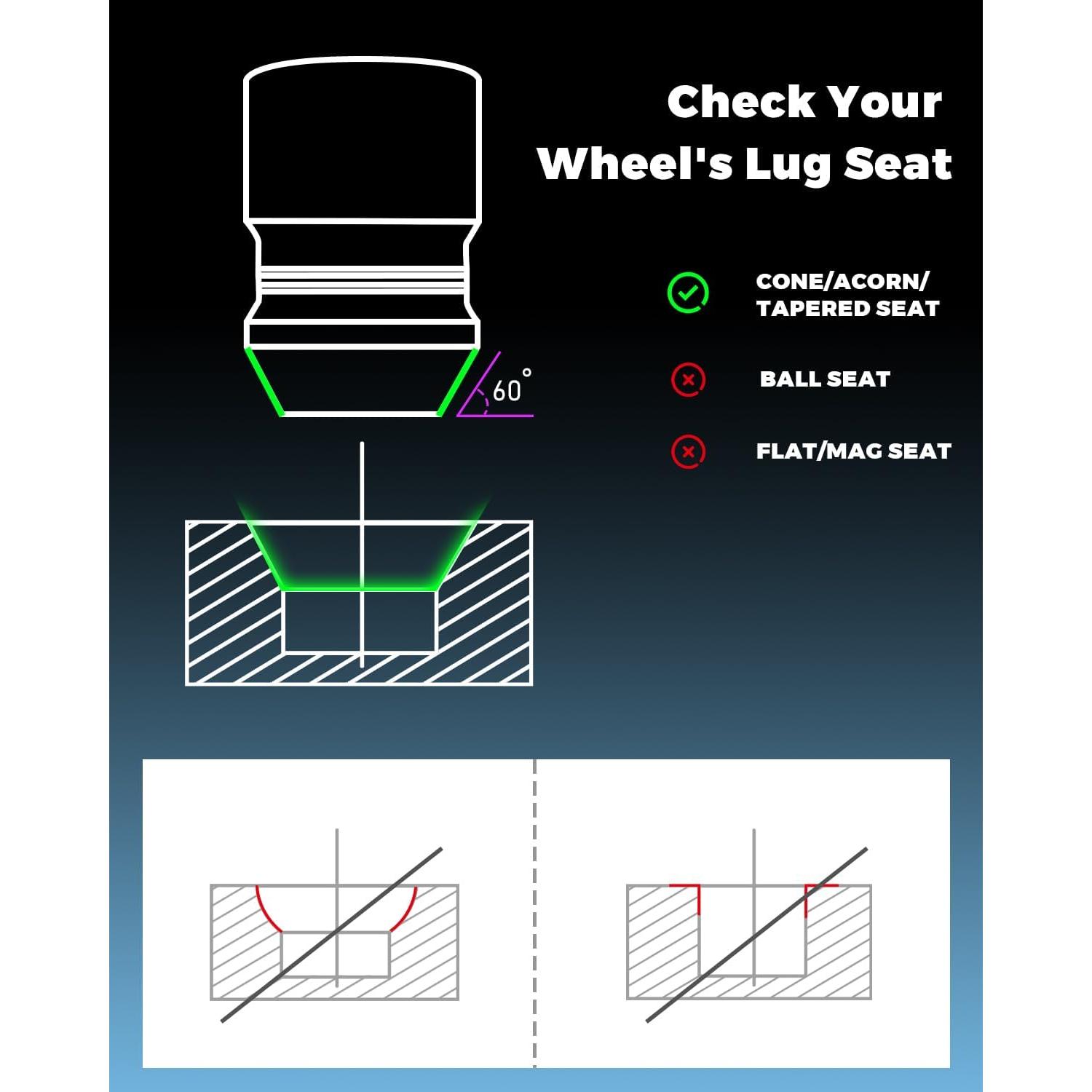 Bloqueos de Rueda Maureen M12 x 1.25 Antirrobo 4 Piezas
