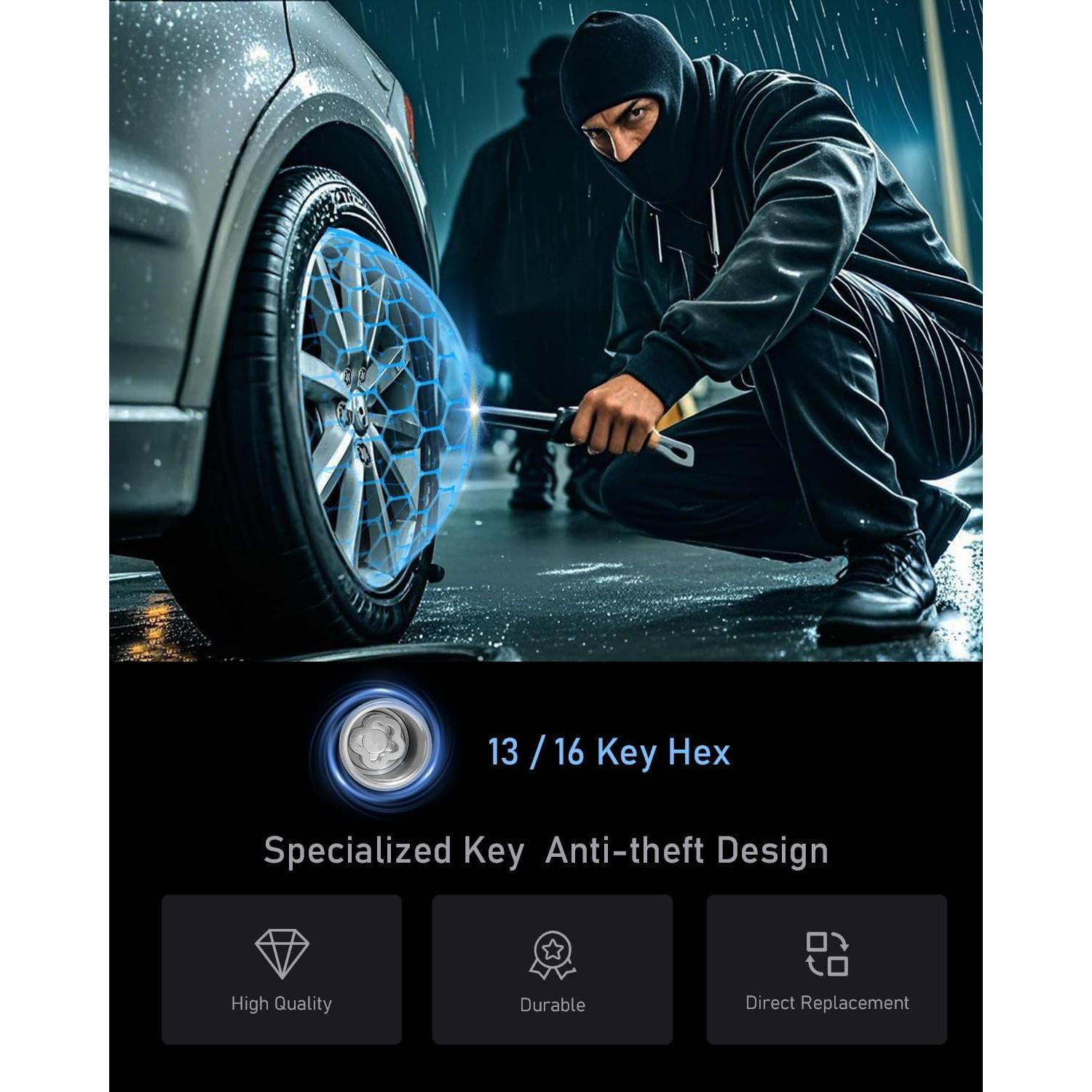 Bloqueos de Rueda Maureen M12 x 1.25 Antirrobo 4 Piezas