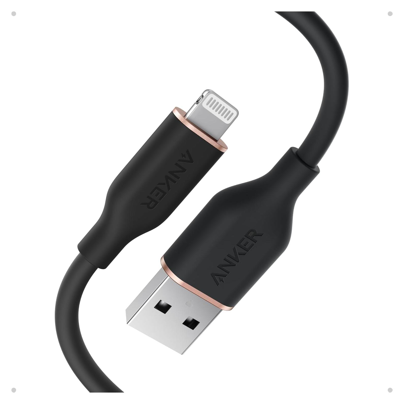 Cable USB A a Lightning Anker 0.91 m, Carga Rápida y Duradera