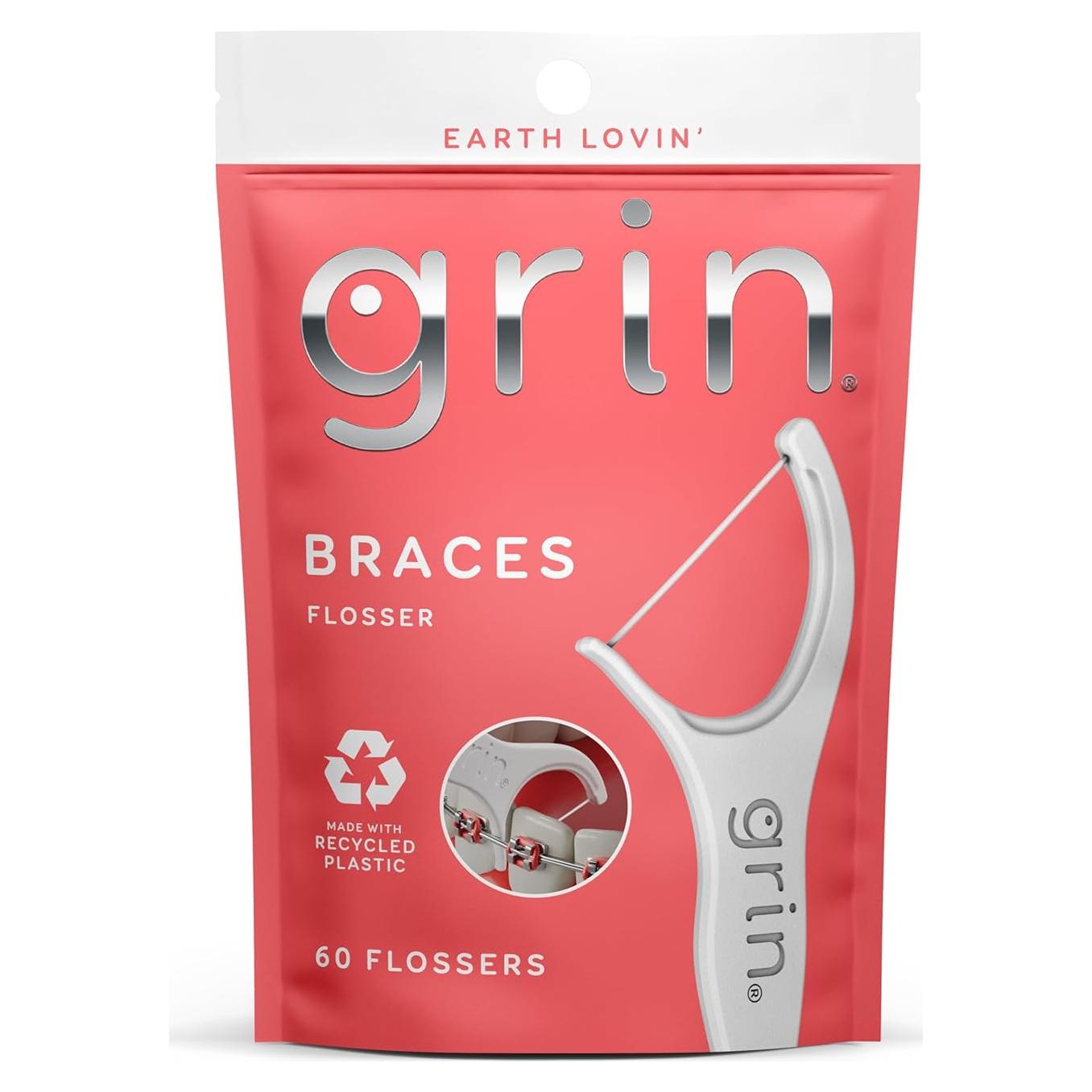 Hilo Dental Grin para Frenos - 60 Unidades, Plástico Reciclado