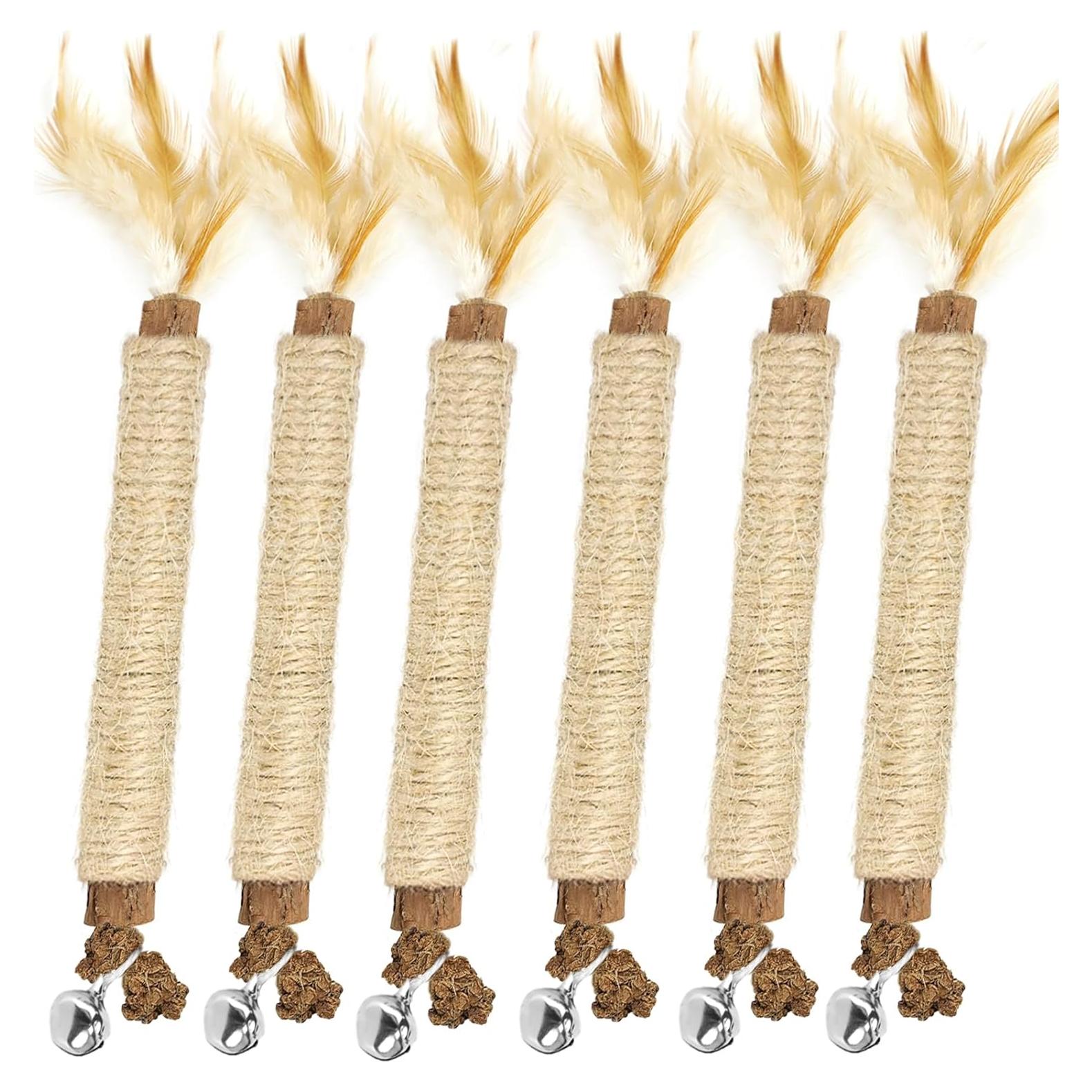 Juguetes Masticables para Gatitos Tocirelo - 6 Piezas con Plumas