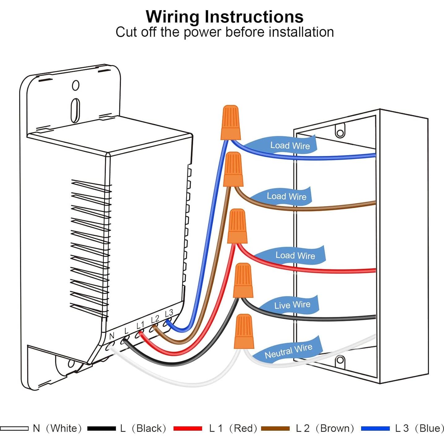 Interruptor de Luz Inteligente Filohome 2 Gang Wi-Fi 2.4GHz