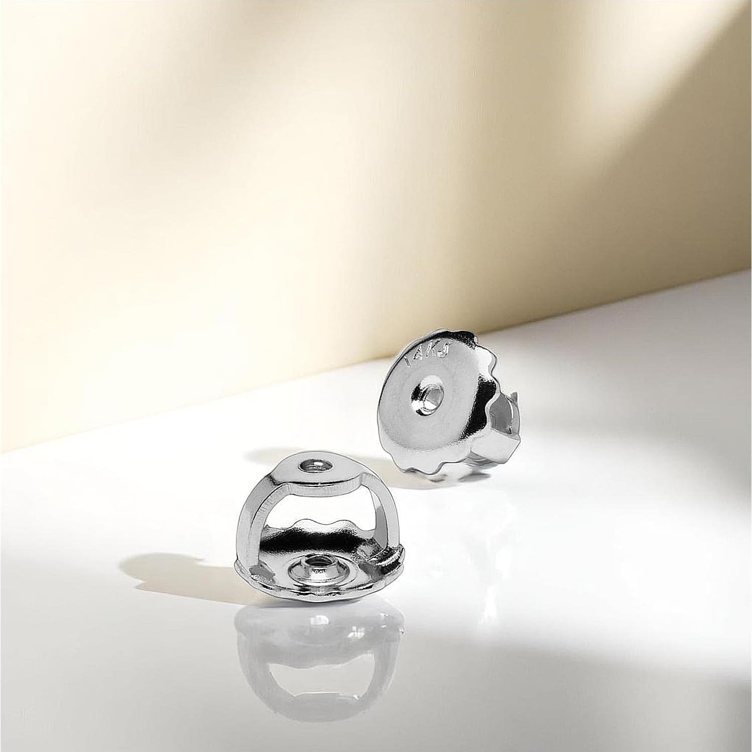 Respaldos de Arete de Oro Blanco 14K Elegancia Diaria - 1 Par