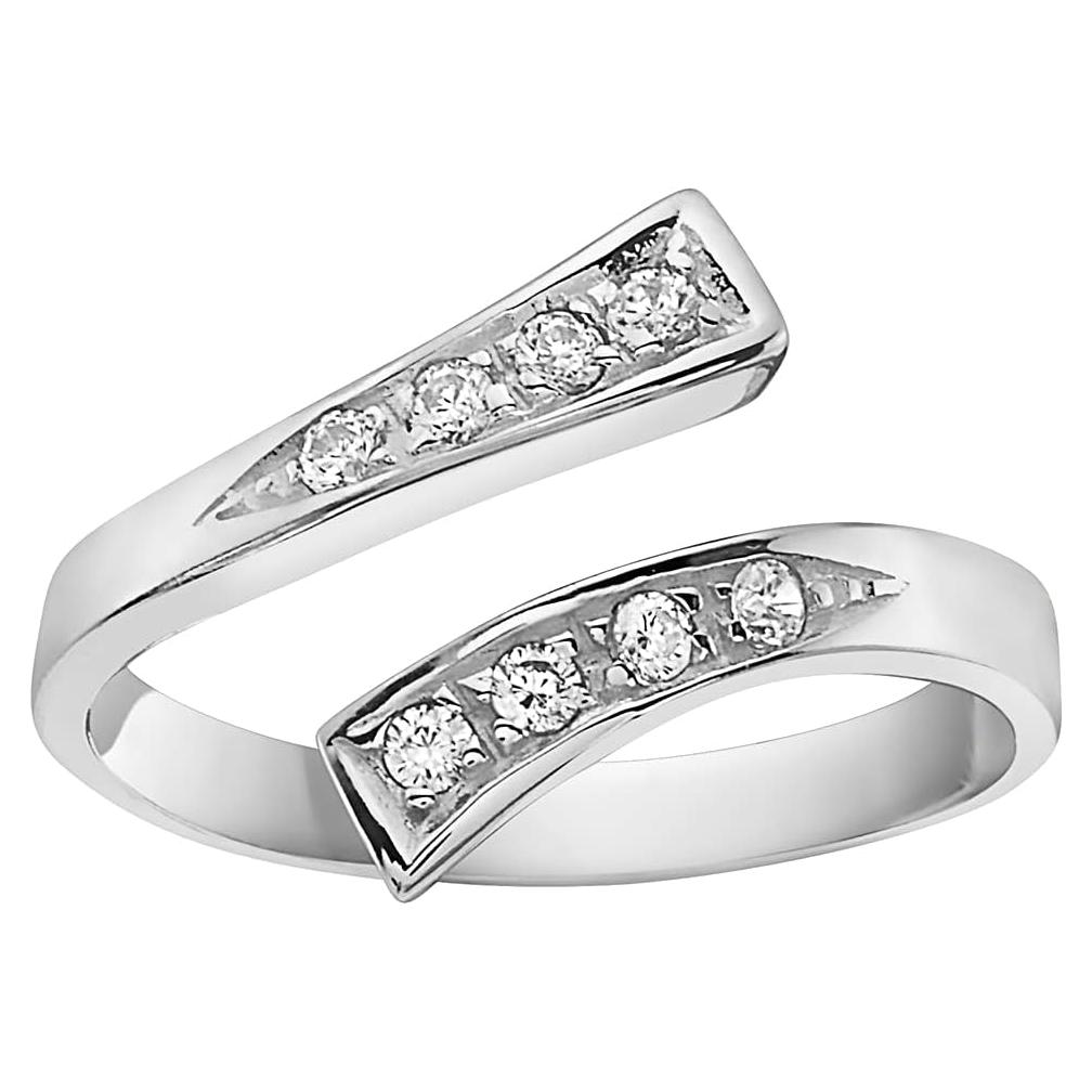 Anillo ajustable de cruce de zirconia cúbica Oro 10K Ritastephens