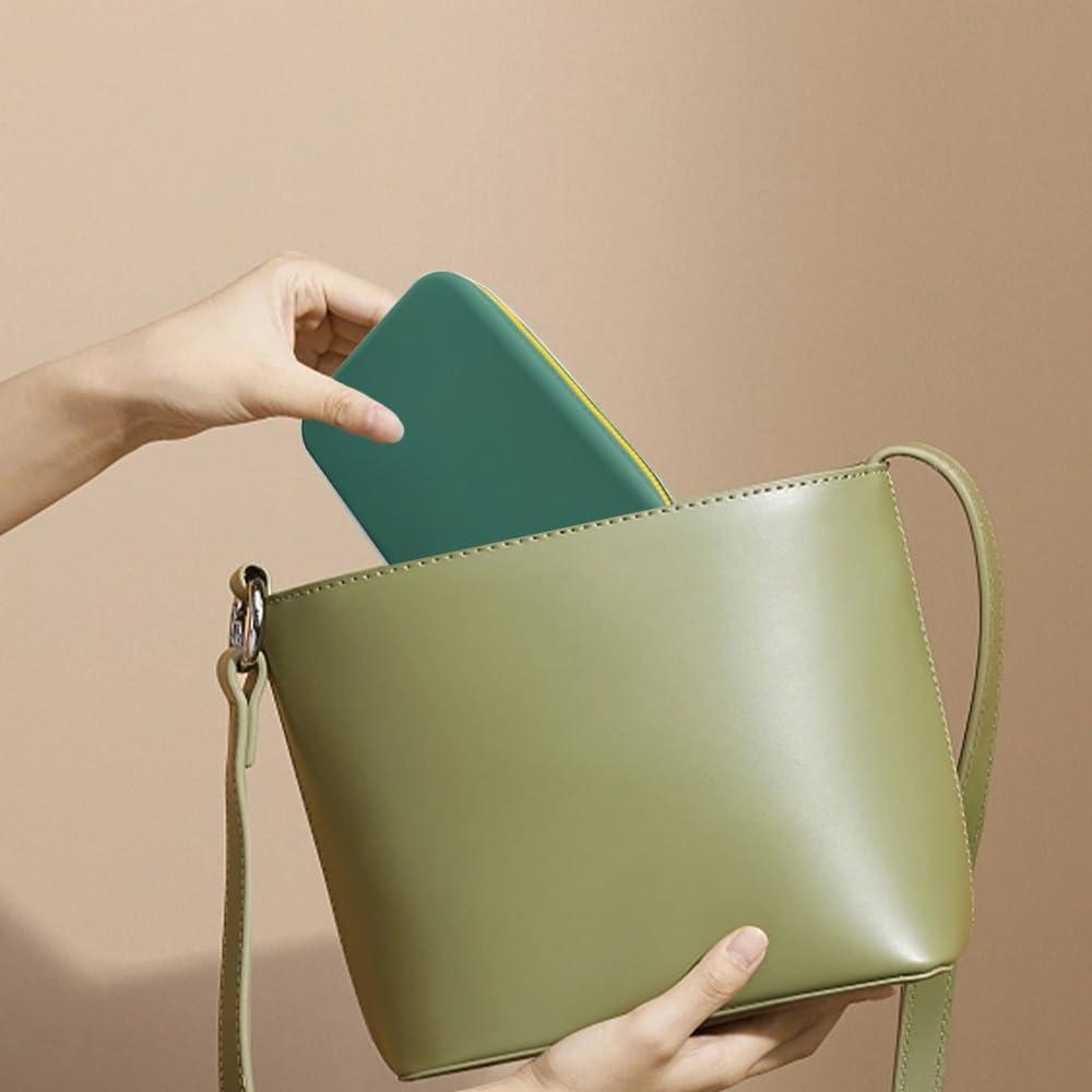 Bolsa de Maquillaje Grande de Silicona Verde Medio - Organizador Portátil