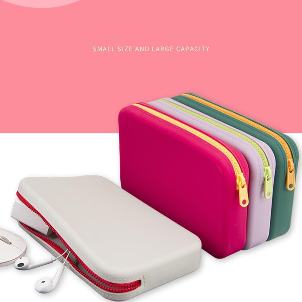 Bolsa de Maquillaje Grande de Silicona Verde Medio - Organizador Portátil