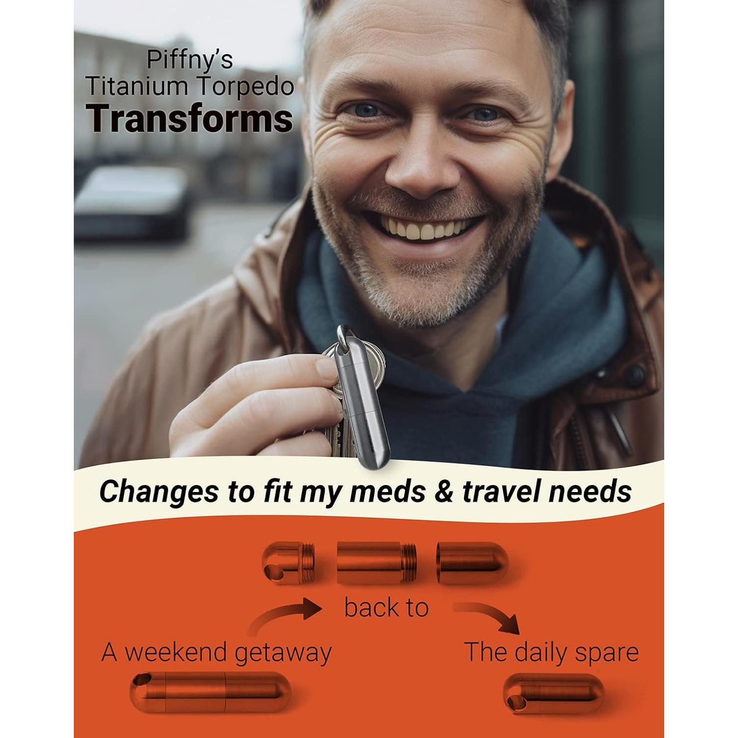 Portapíldoras Piffny Titán Torpedo Ajustable Impermeable