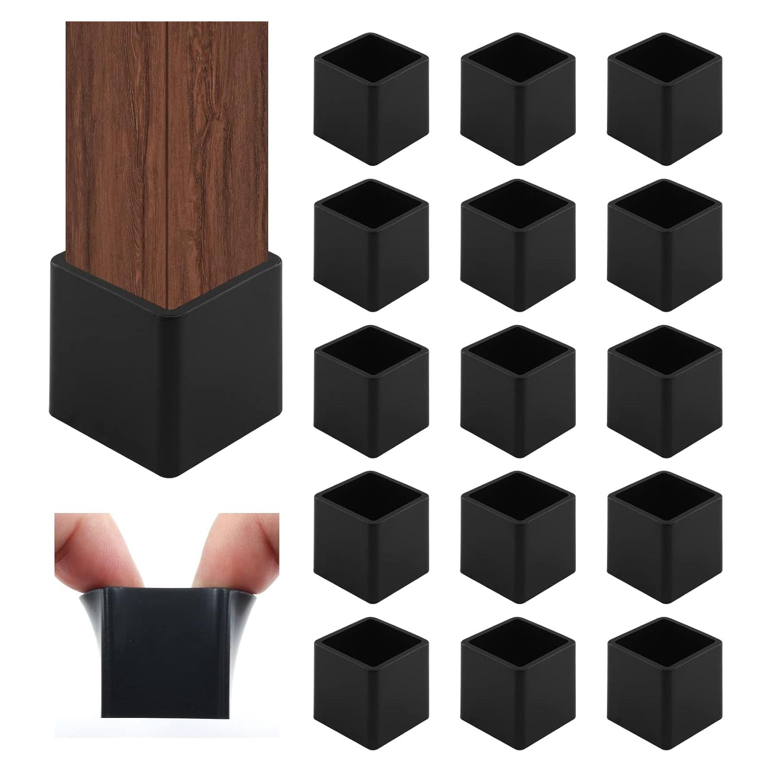 16 Tapones de Pierna de Silla HARSKIYER 20x20mm Negros