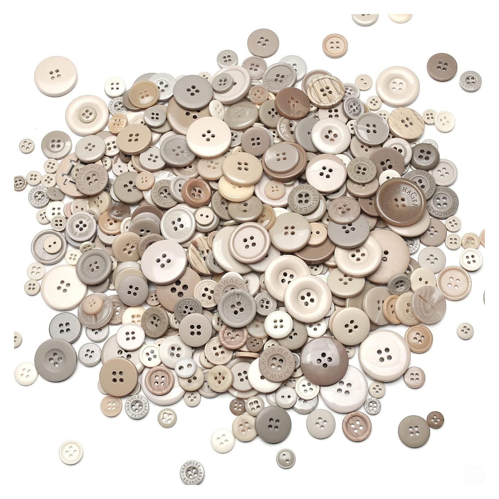 330 Botones de Resina Beige Jepeux para Manualidades DIY