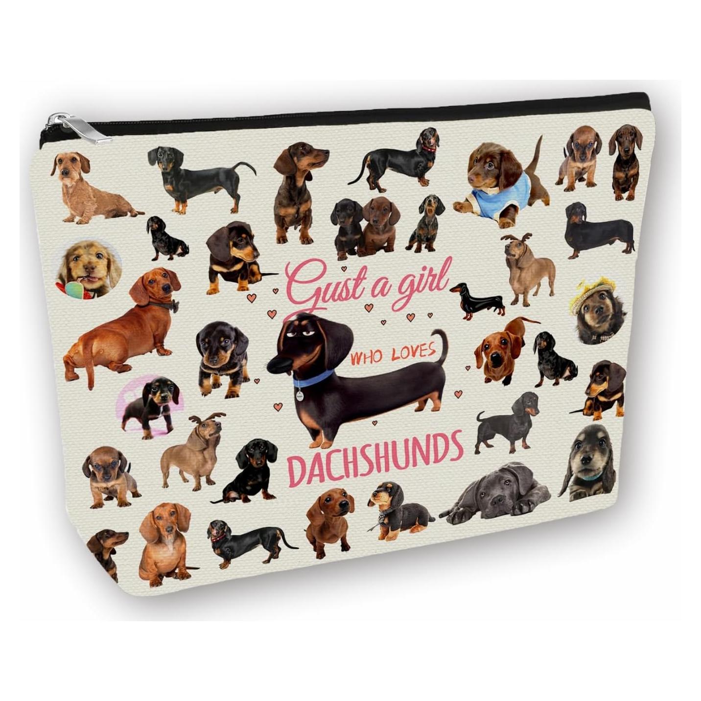 Bolsa de Maquillaje Dachshunds Girlly-G5800 Impermeable 24.89x18.03cm